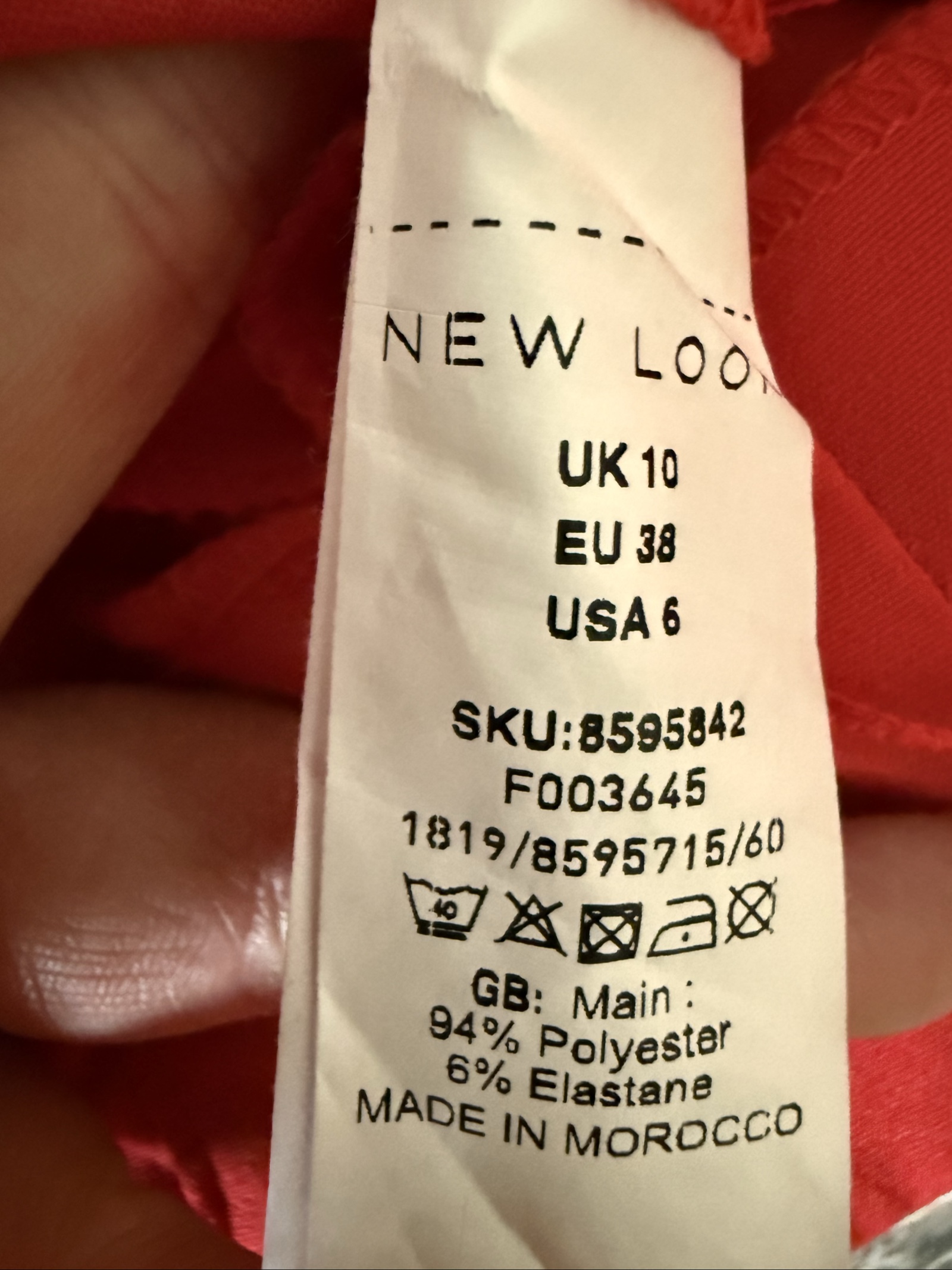New Look Red Trousers UK 10 Classic Straight Leg High Waist Stylish Pants image 6