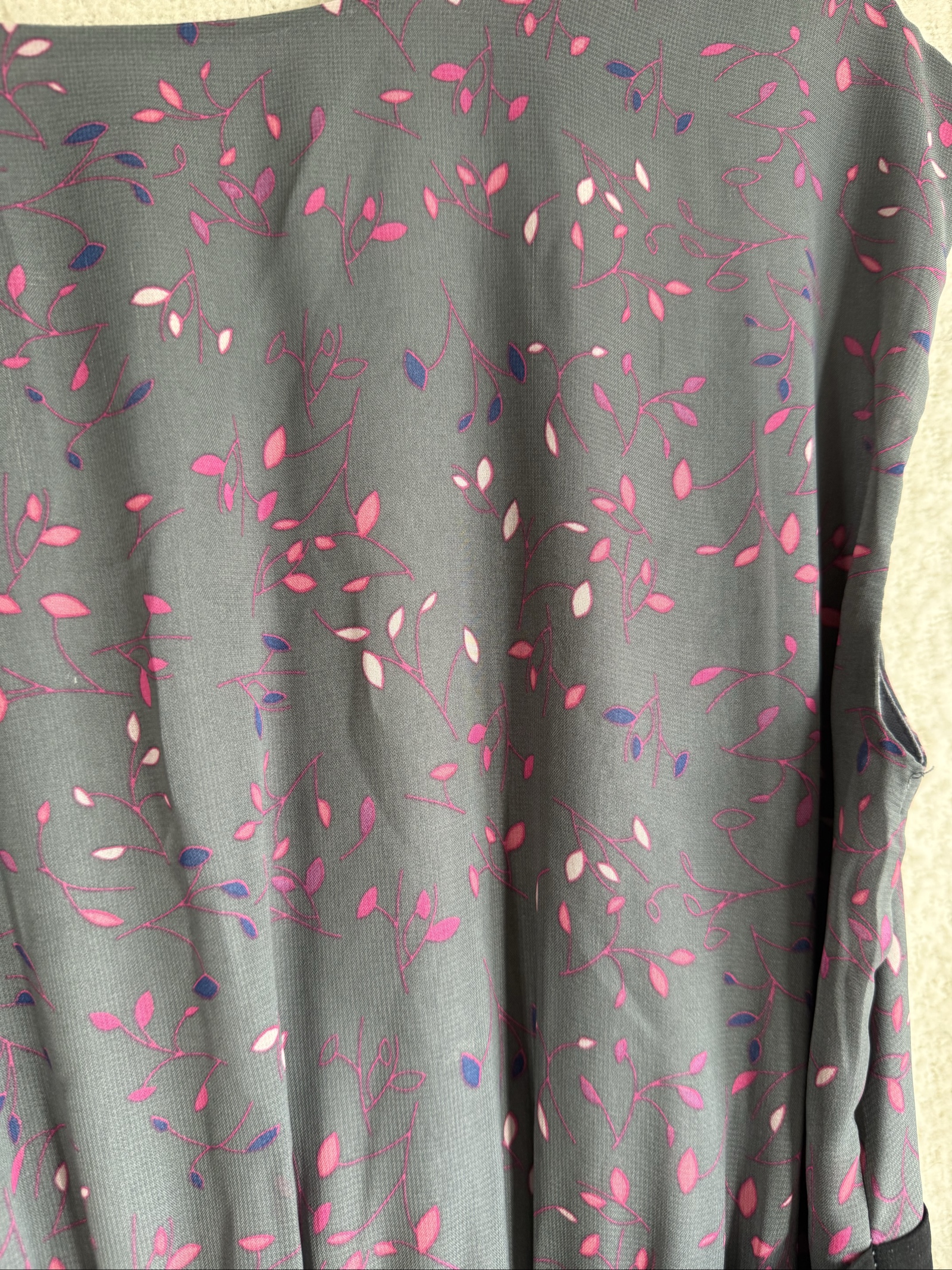Olivia Rubin Grey Floral & Black Vintage Style Dress UK 12 Elegant Fit Flare image 5