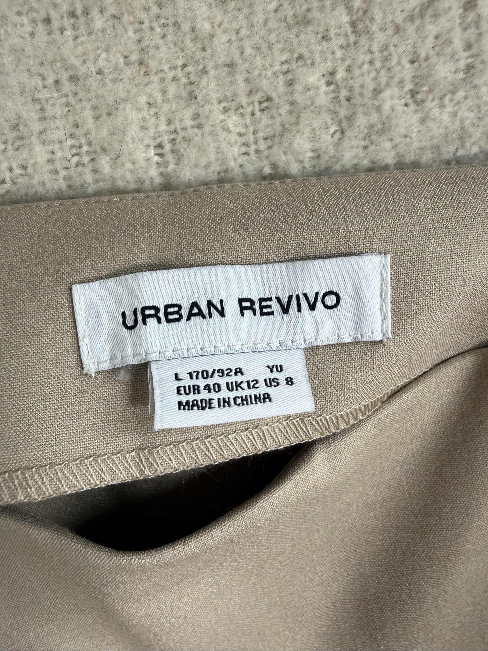 Urban Revivo Beige Sleeveless Dress UK 12 Button Detail Casual Summer Style image 3