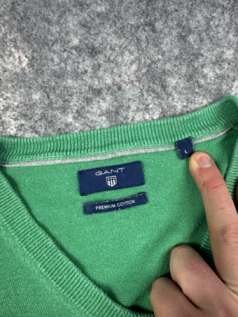 Gant Green V Neck Sweater Large image 4