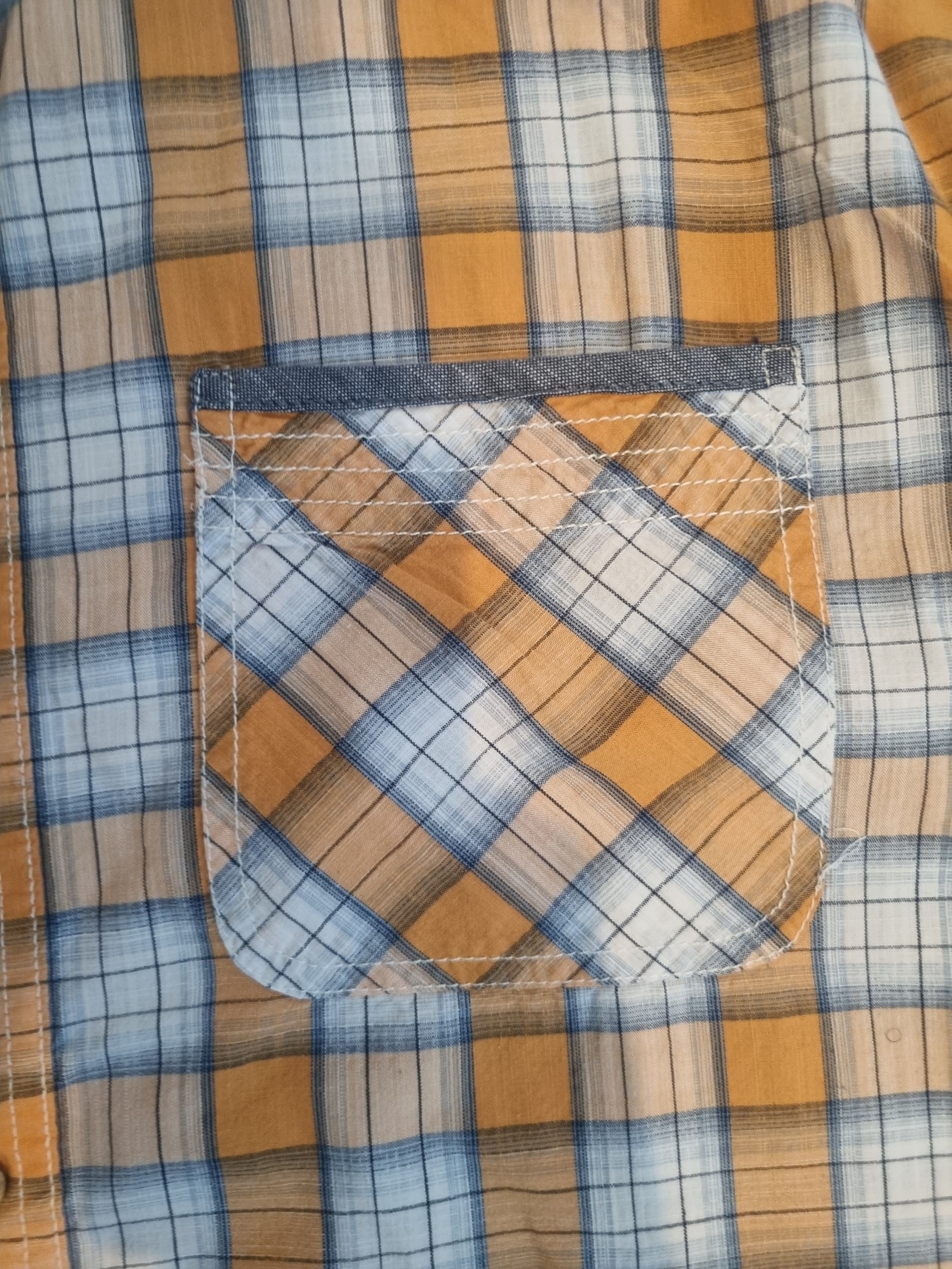 Mantaray Orange & Blue Check Shirt XL Long Sleeve Casual image 3