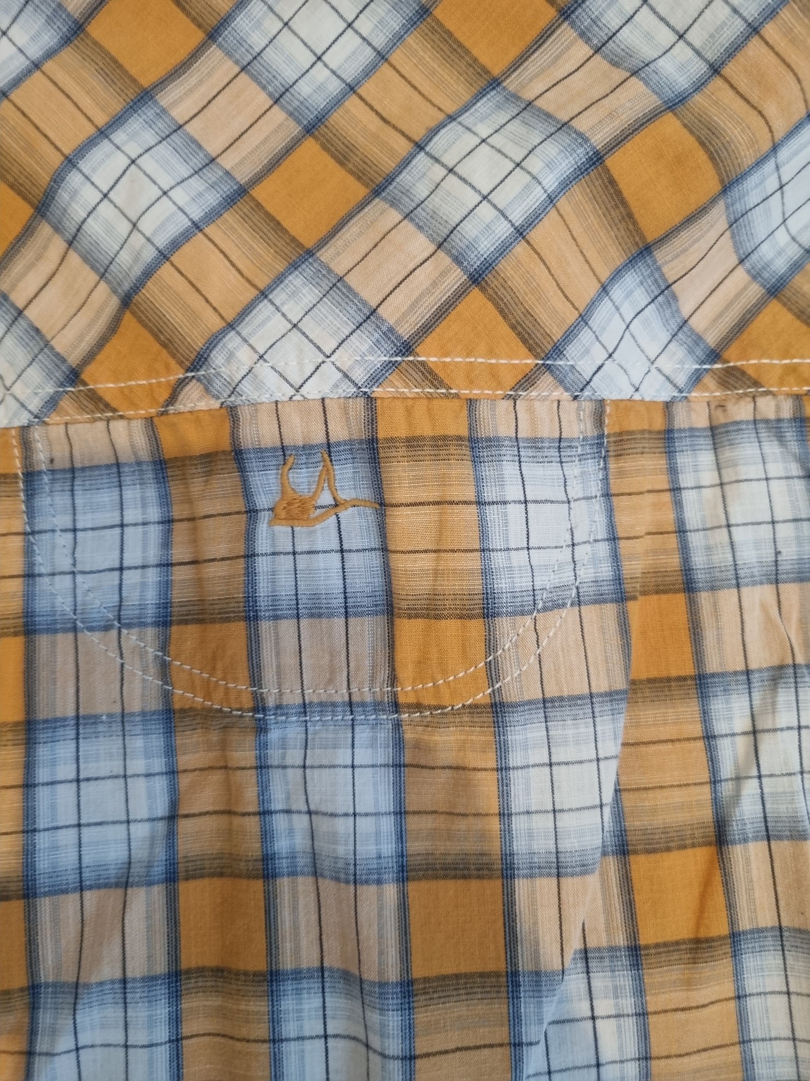 Mantaray Orange & Blue Check Shirt XL Long Sleeve Casual image 5