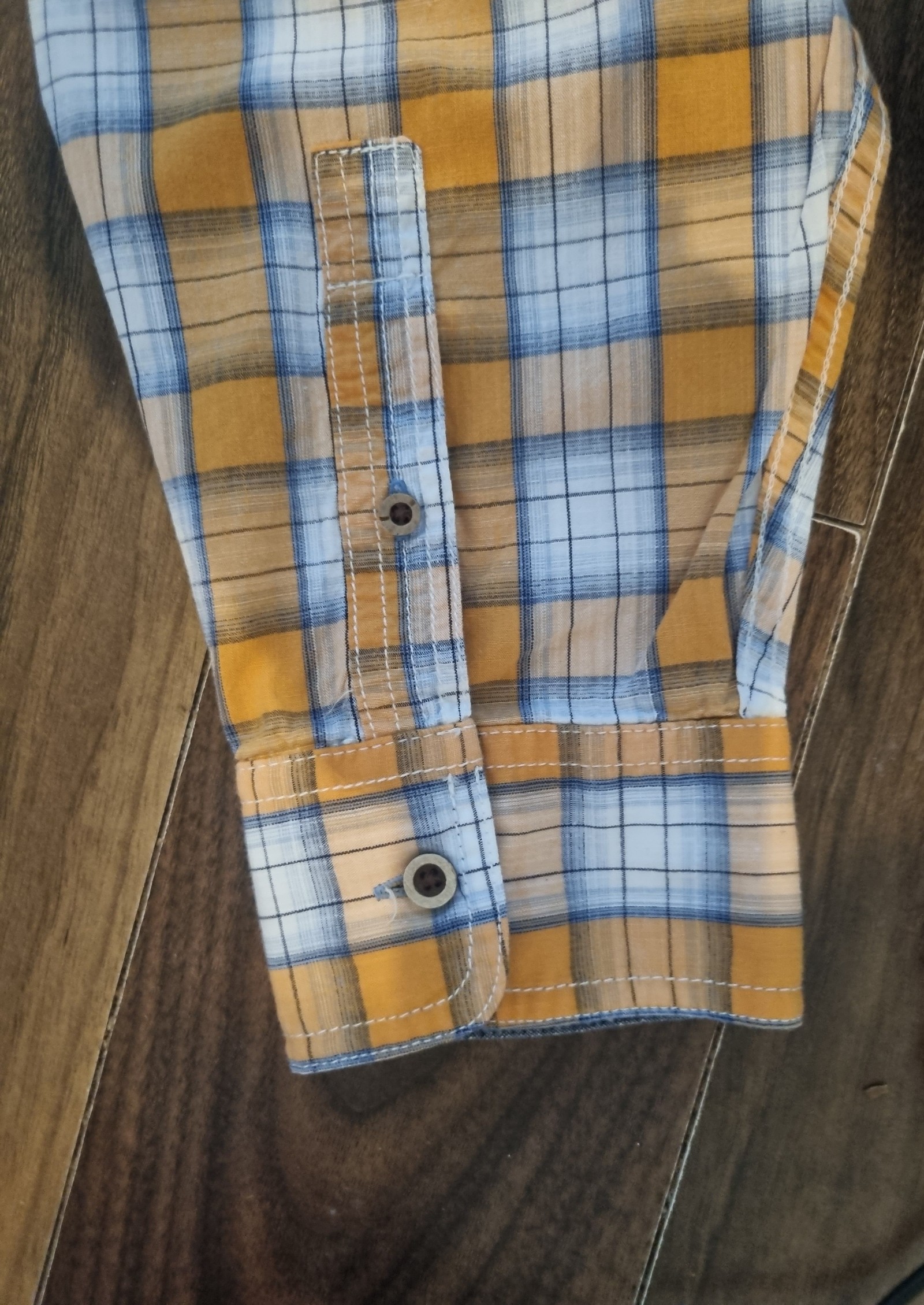 Mantaray Orange & Blue Check Shirt XL Long Sleeve Casual image 6
