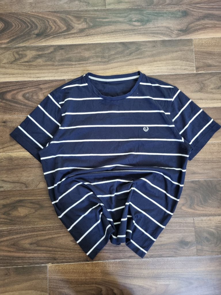 Matalan Navy & White Striped T-Shirt XL Cotton Blend