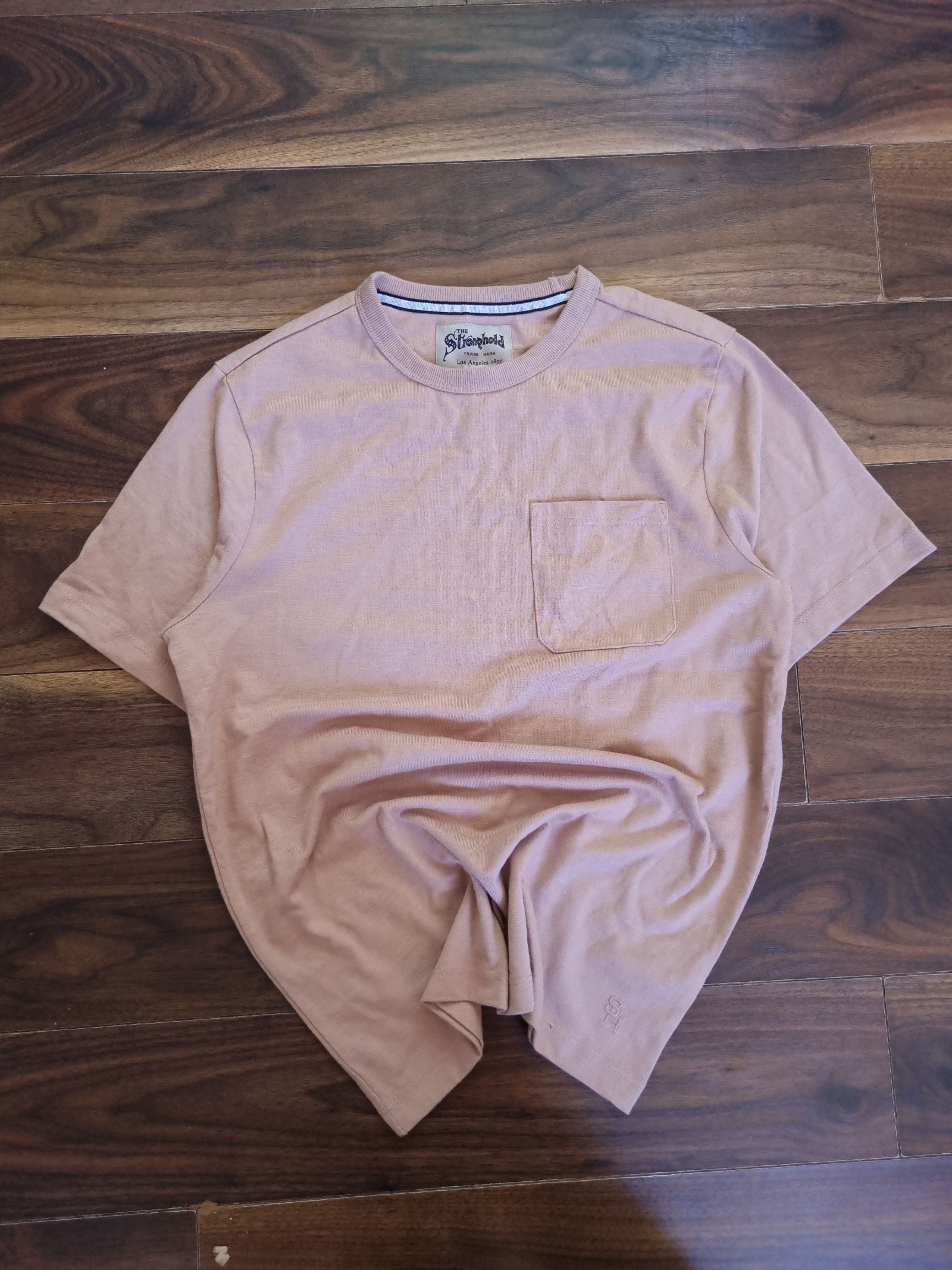 The Stronghold Pink Cotton Pocket T-Shirt Small
