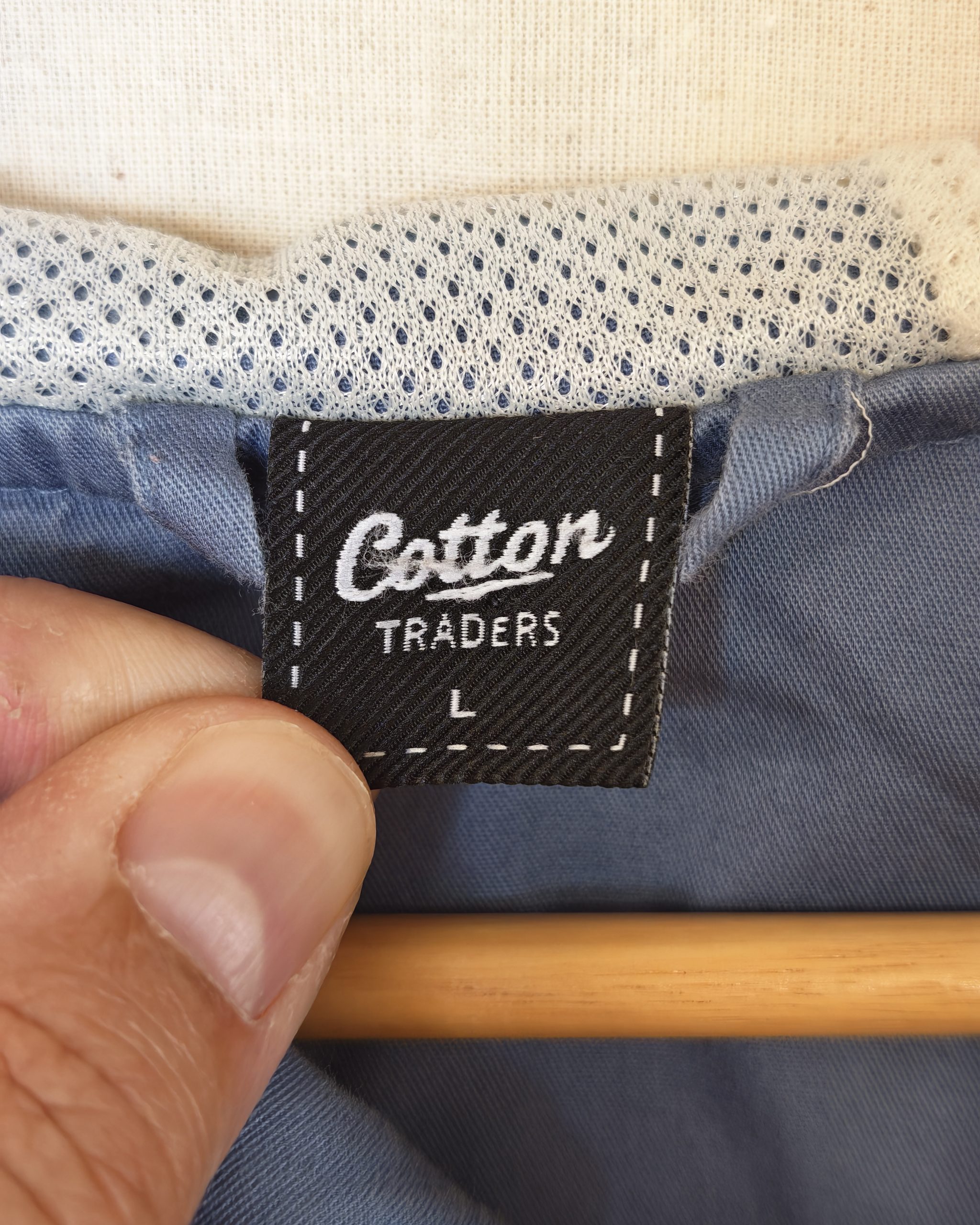 Cotton Traders Mid Blue Hooded Jacket Large Cotton Outdoor image 3