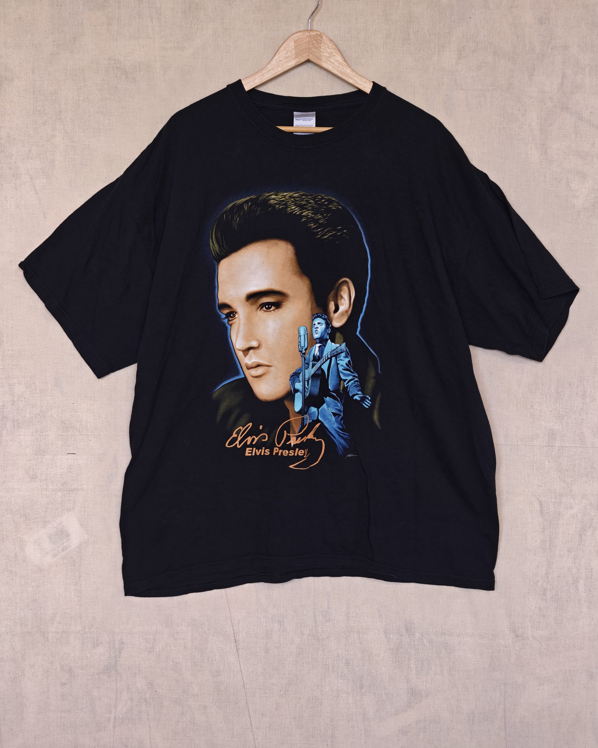 Gildan Black Elvis Presley Graphic T-Shirt 2XL Cotton