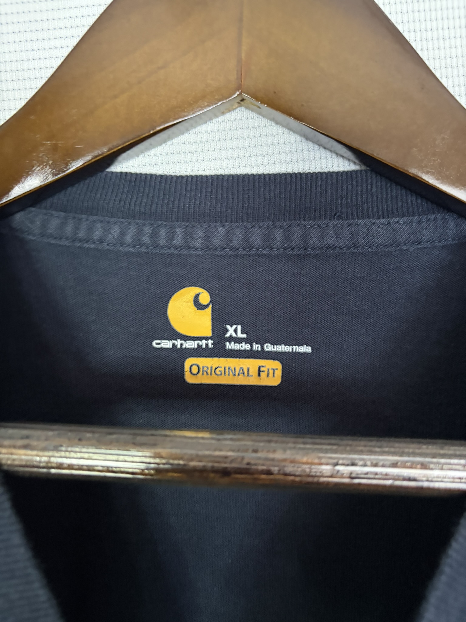 Carhartt K128 Henley Long Sleeve T-Shirt Mens XL Navy Pocket Tee Original Fit image 3