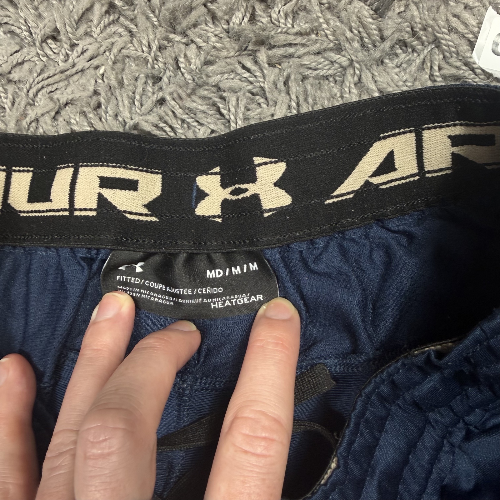 Under Armour Navy Blue Men's Sports Shorts Medium HeatGear image 4