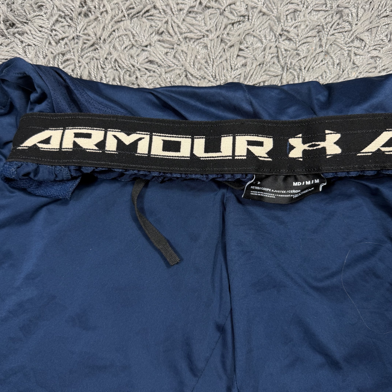 Under Armour Navy Blue Men's Sports Shorts Medium HeatGear image 5