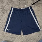 Under Armour Navy & Grey Athletic Shorts XL Loose Fit HeatGear