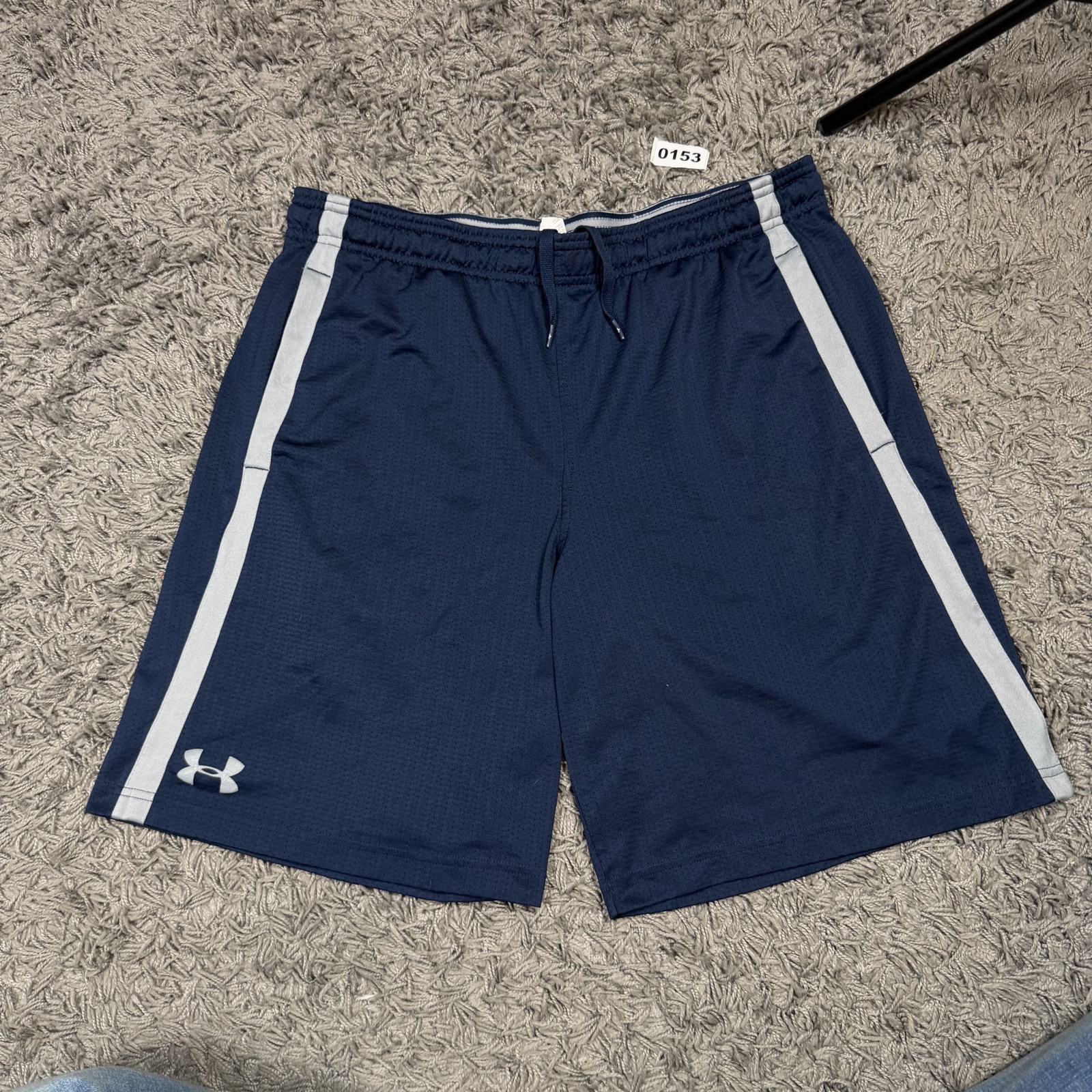 Under Armour Navy & Grey Athletic Shorts XL Loose Fit HeatGear