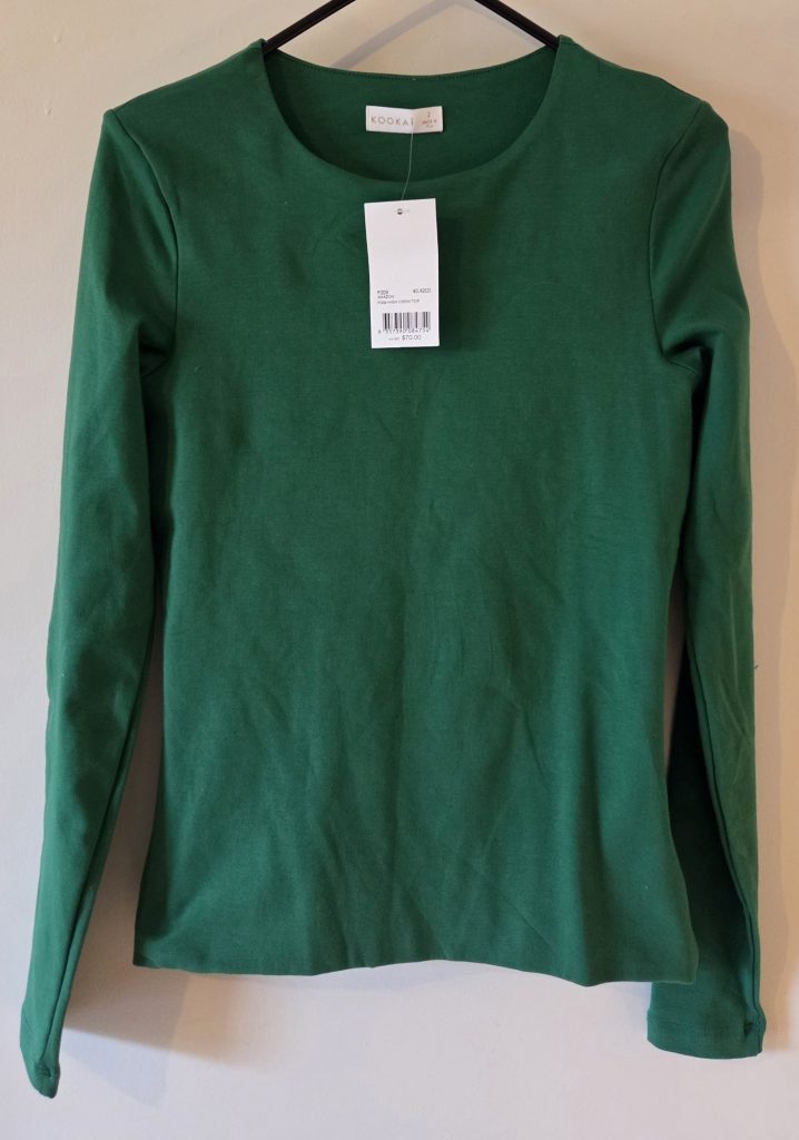 Kookai Green High Crew Top Size 2, Aus 12