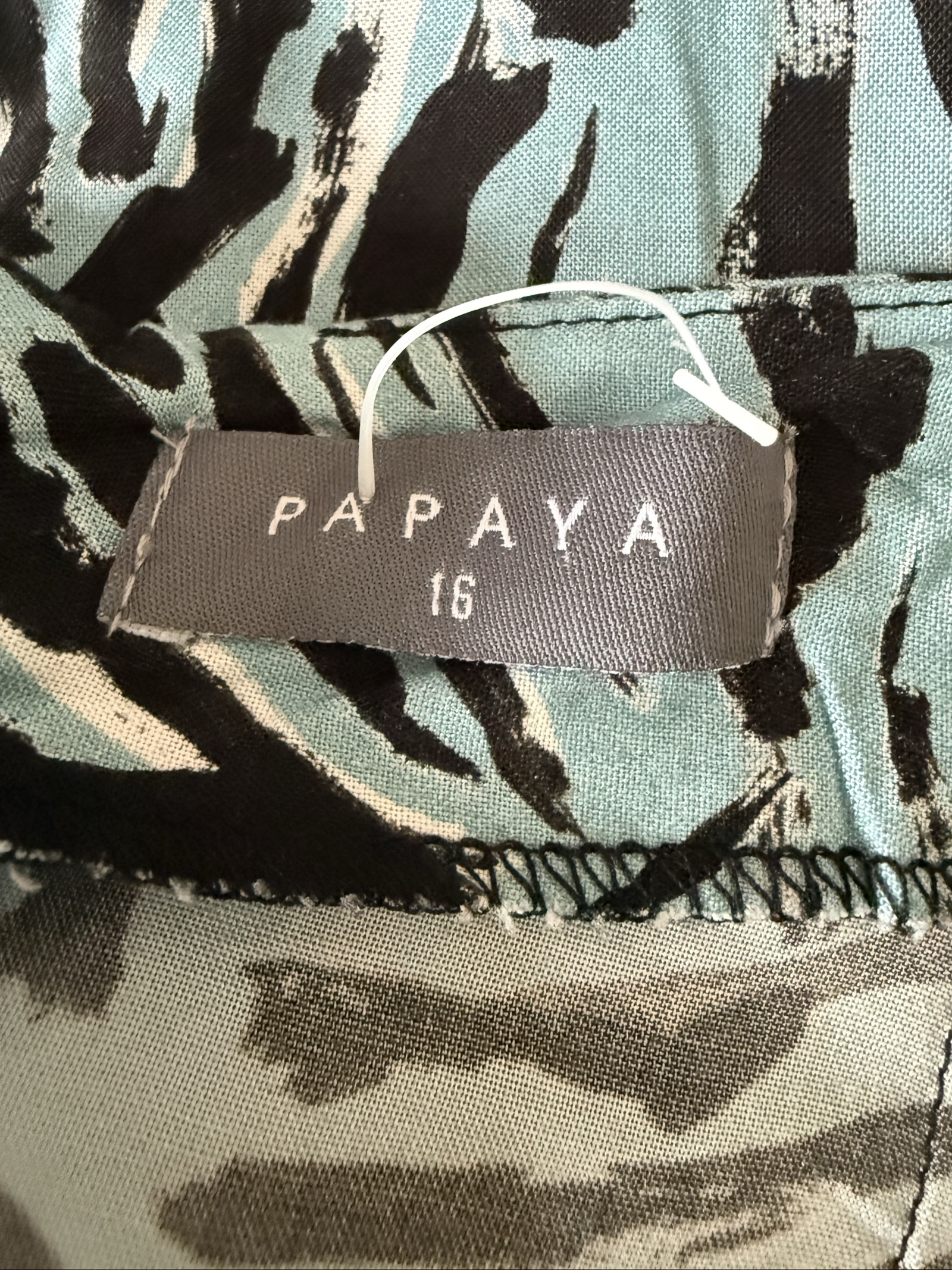 Papaya Blue & Black Animal Print Flared Skirt UK 16 Stylish Trendy Summer image 3