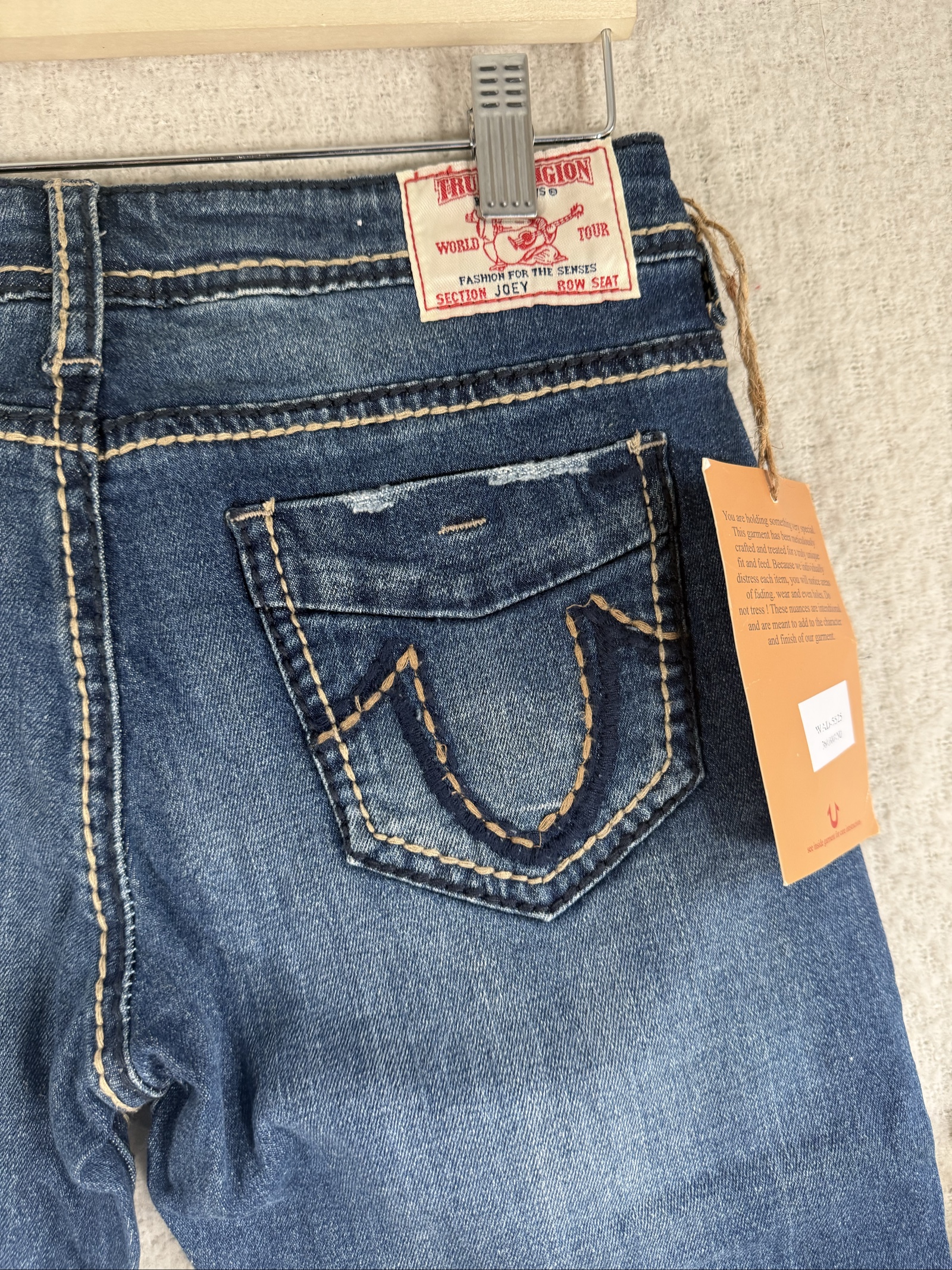 True Religion Blue Distressed Skinny Jeans 28 Made in USA Classic Denim image 7