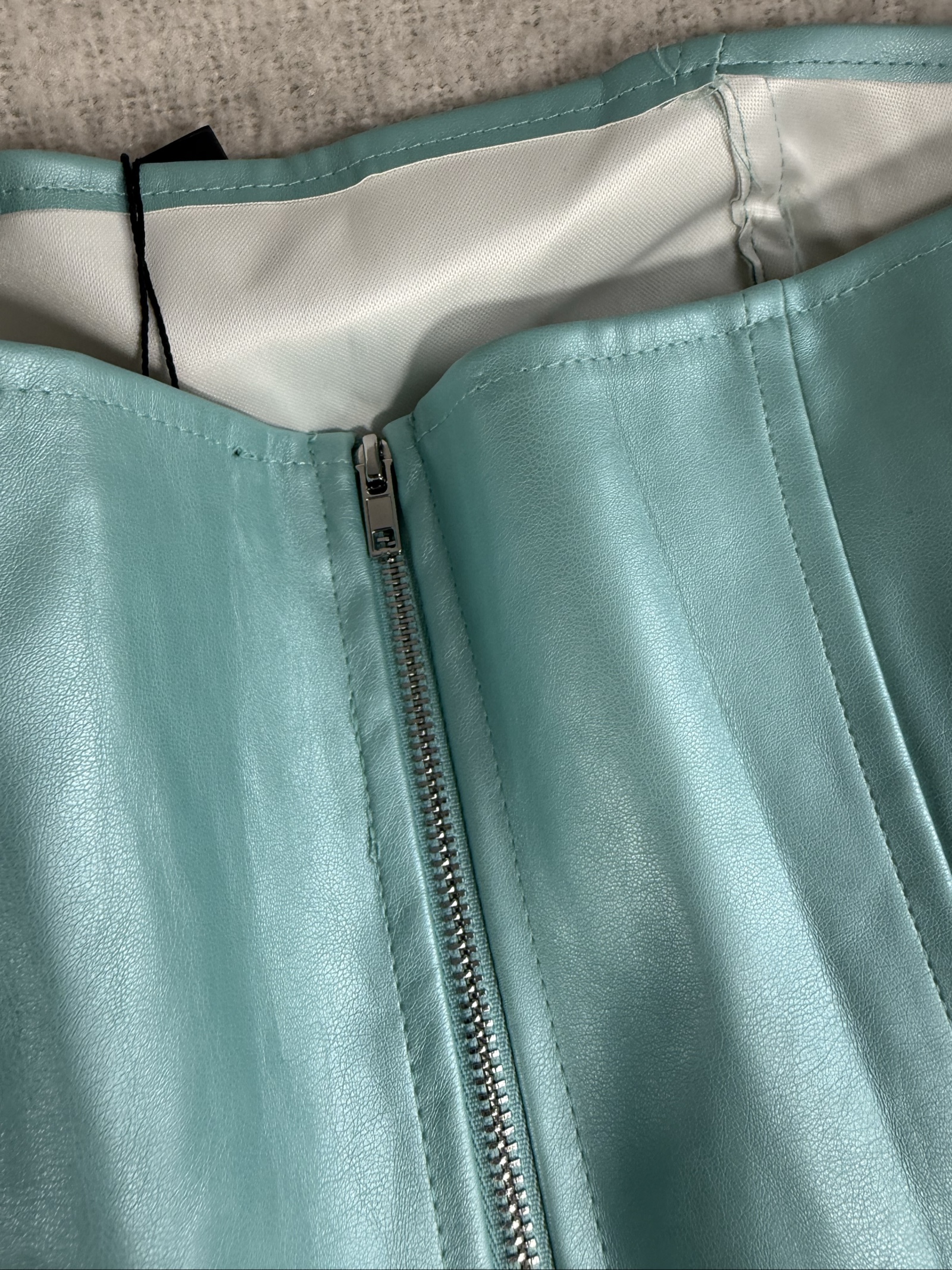 Motel Pale Blue Faux Leather Corset Top UK Small Stylish Summer Party image 7