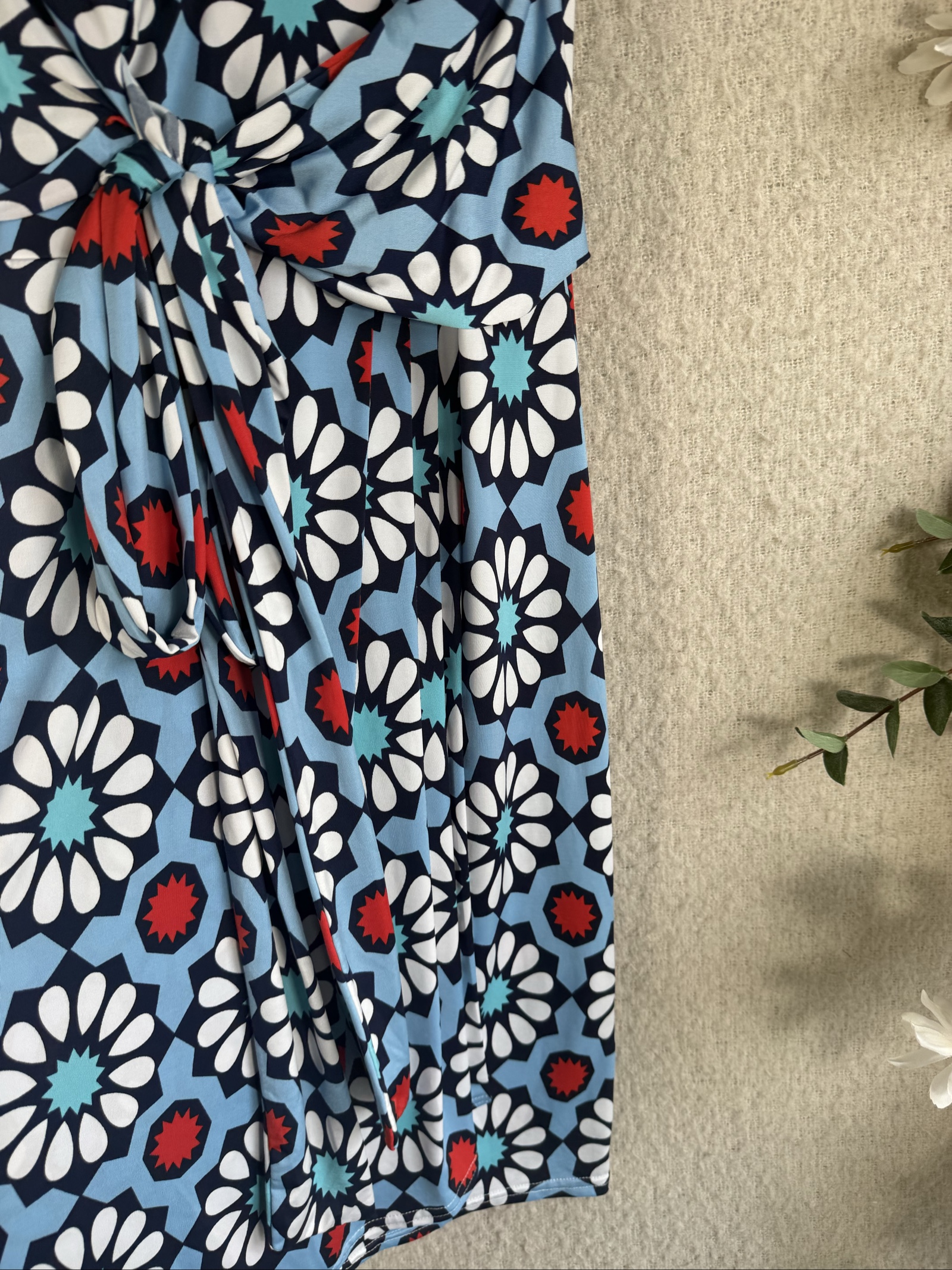 Ingenue Blue Floral Print Wrap Dress UK 12 Sleeveless Summer Midi Dress image 4
