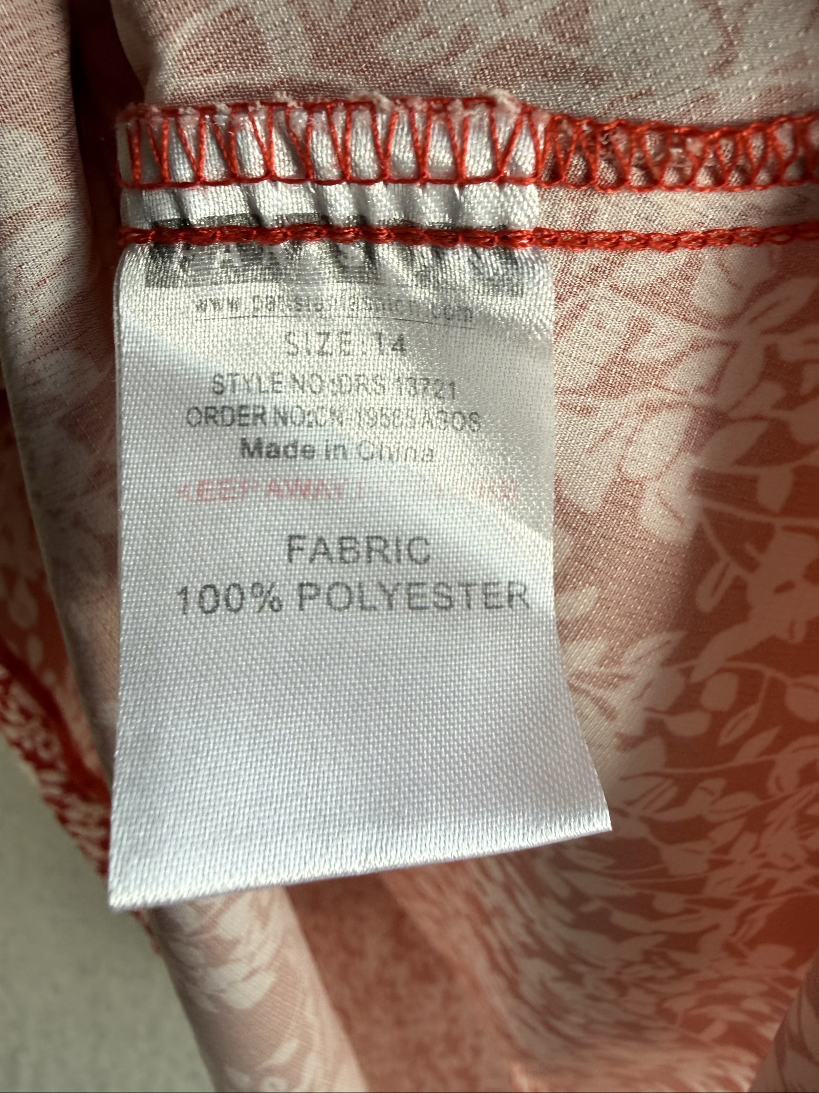 Parisian Red & White Floral Off Shoulder Dress UK 14 Lightweight Summer Dress image 5