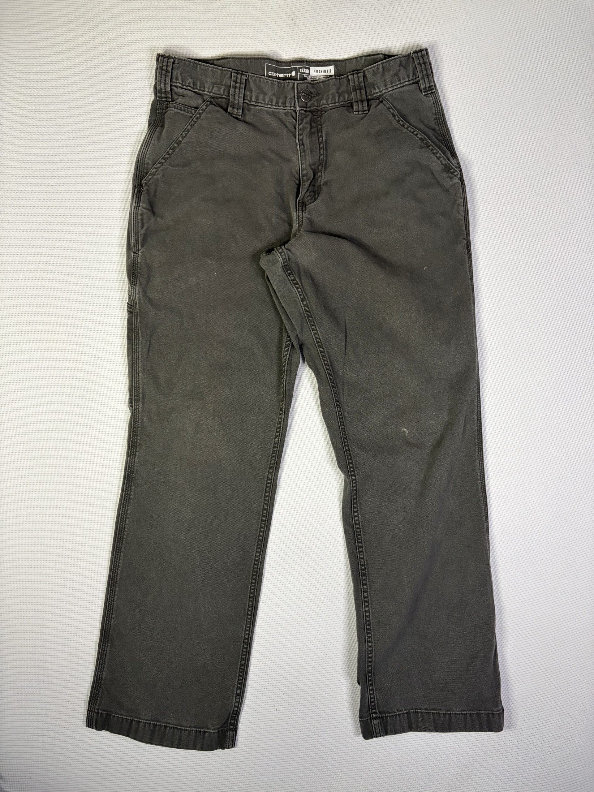Carhartt Rugged Flex Relaxed Fit Canvas Work Pants Mens W32 L30 Grey Cotton Stretch Workwear
