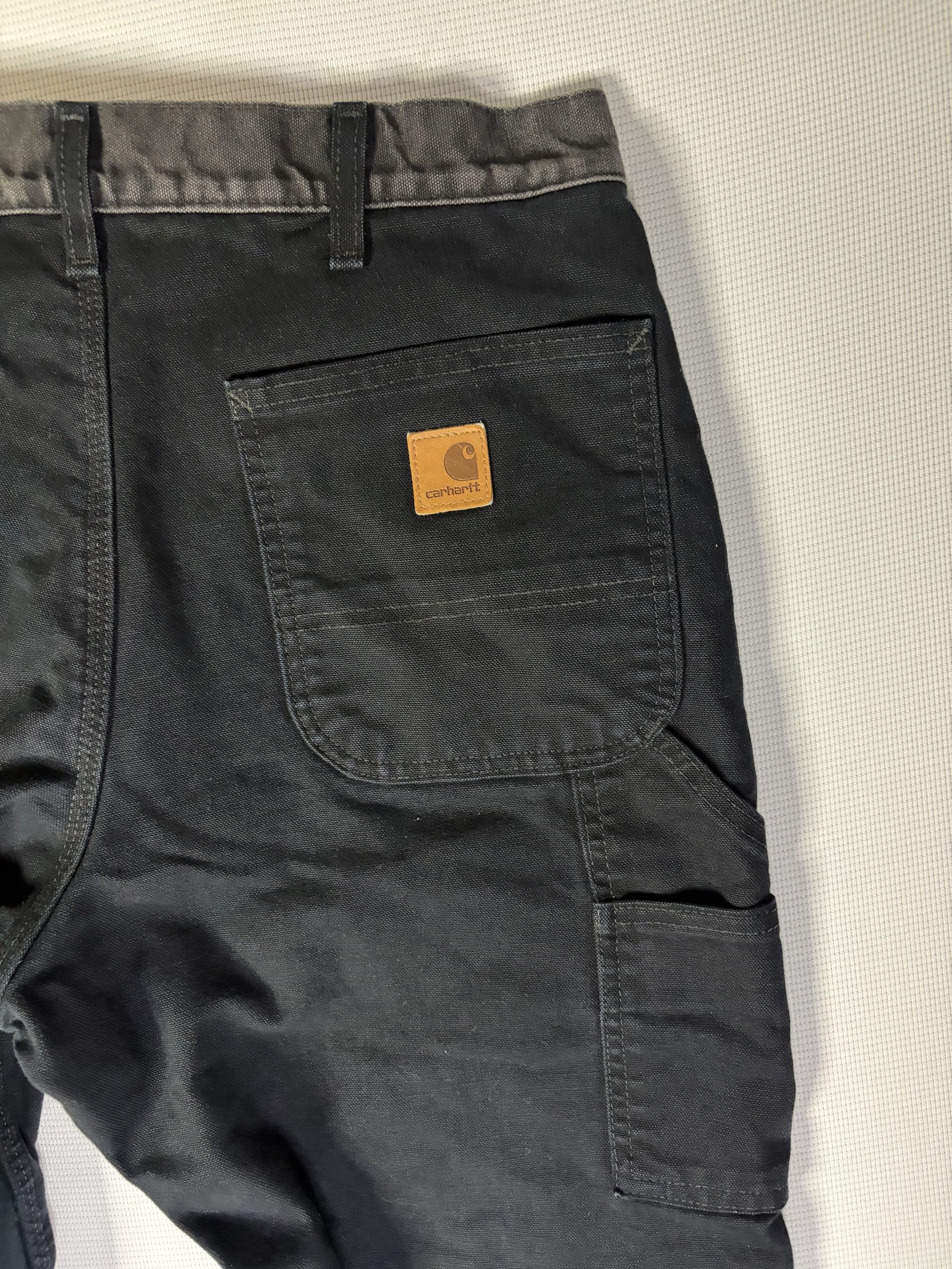 Carhartt Original Dungaree Fit Pants Mens W32 L30 Black Flannel Lined Workwear image 3
