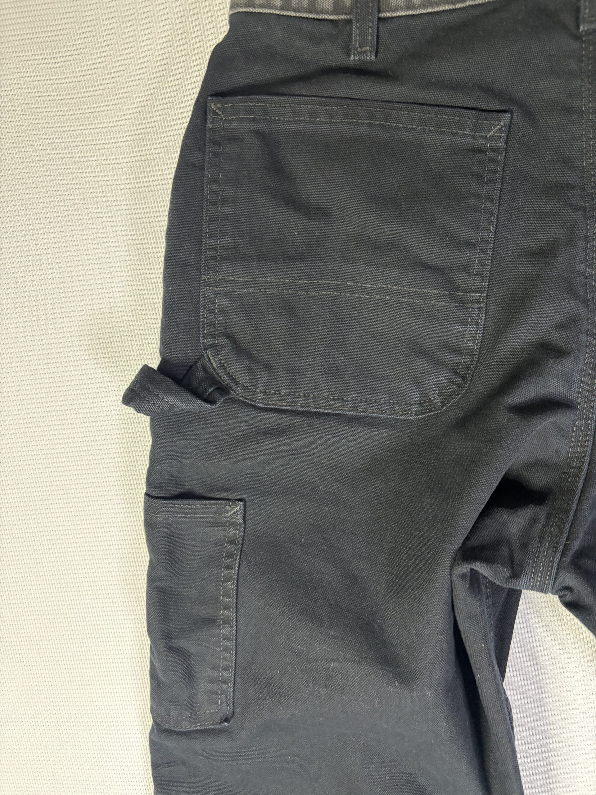 Carhartt Original Dungaree Fit Pants Mens W32 L30 Black Flannel Lined Workwear image 4