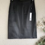 Roman Black PU Pencil Skirt UK 10 Slim Fit Classic Office Workwear