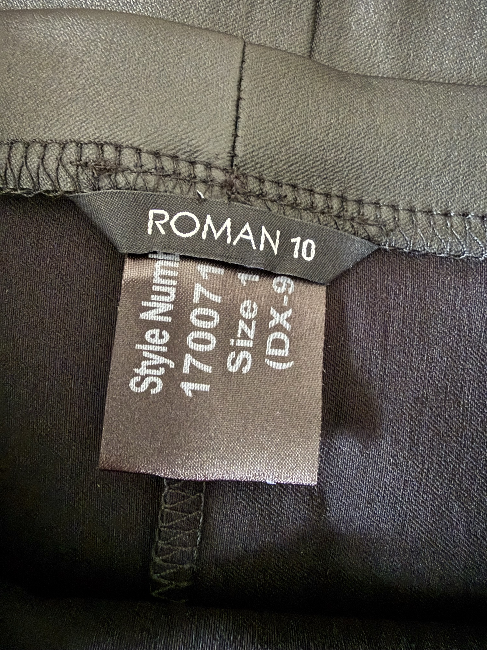Roman Black PU Pencil Skirt UK 10 Slim Fit Classic Office Workwear image 3
