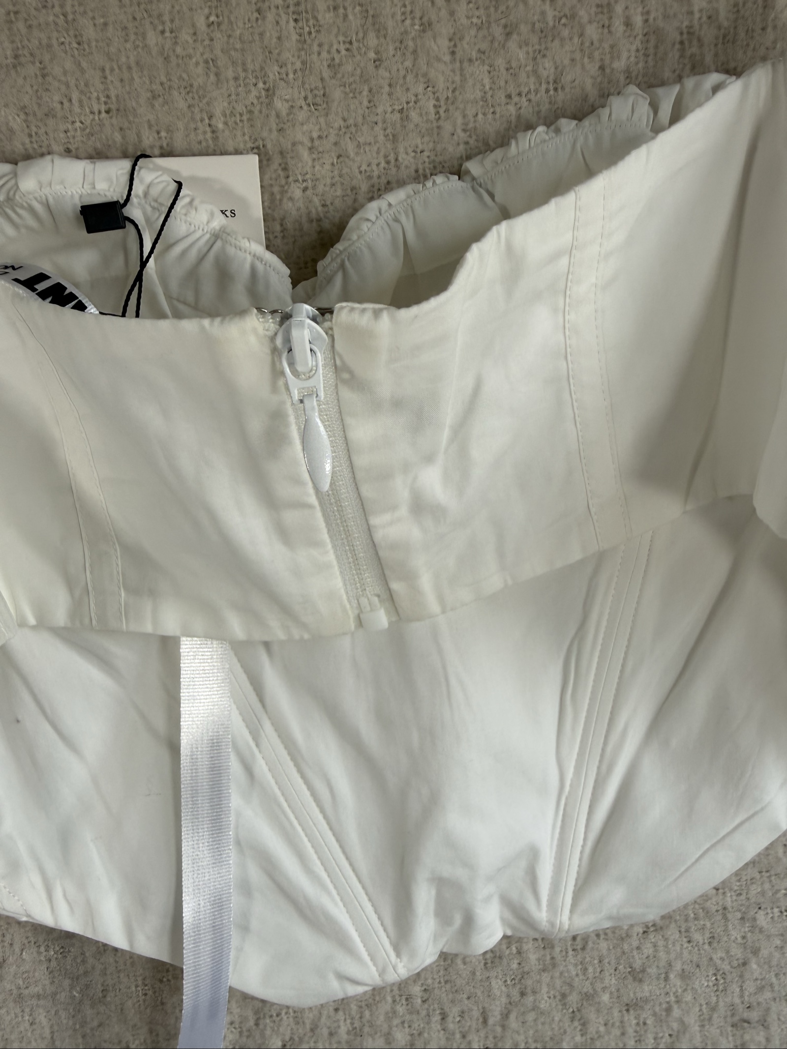 Mistress Rocks White Cotton Bustier Corset Top UK L+ Elegant Casual image 4