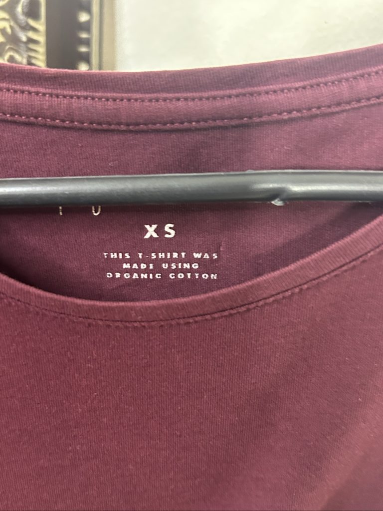 Organic Cotton Maroon Long Sleeve T-Shirt XS