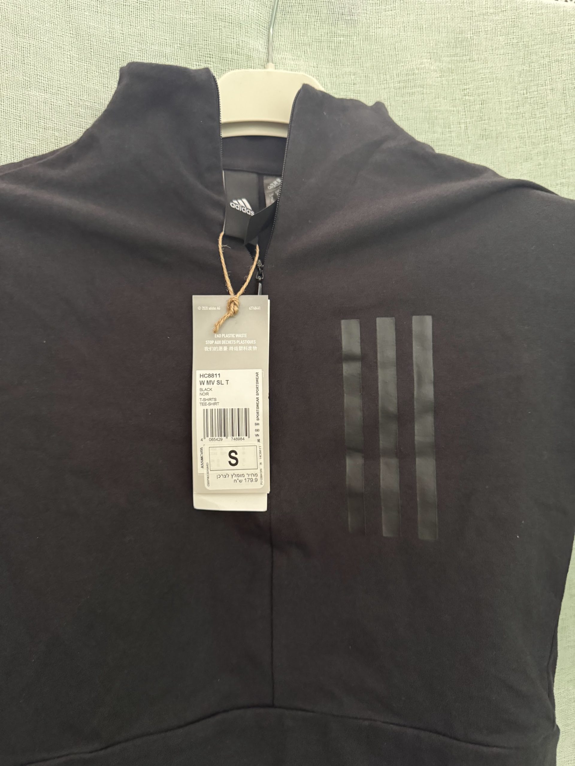 Camiseta Adidas W MV SL T (HC8811) media cremallera – Negro, talla S, nueva image 2