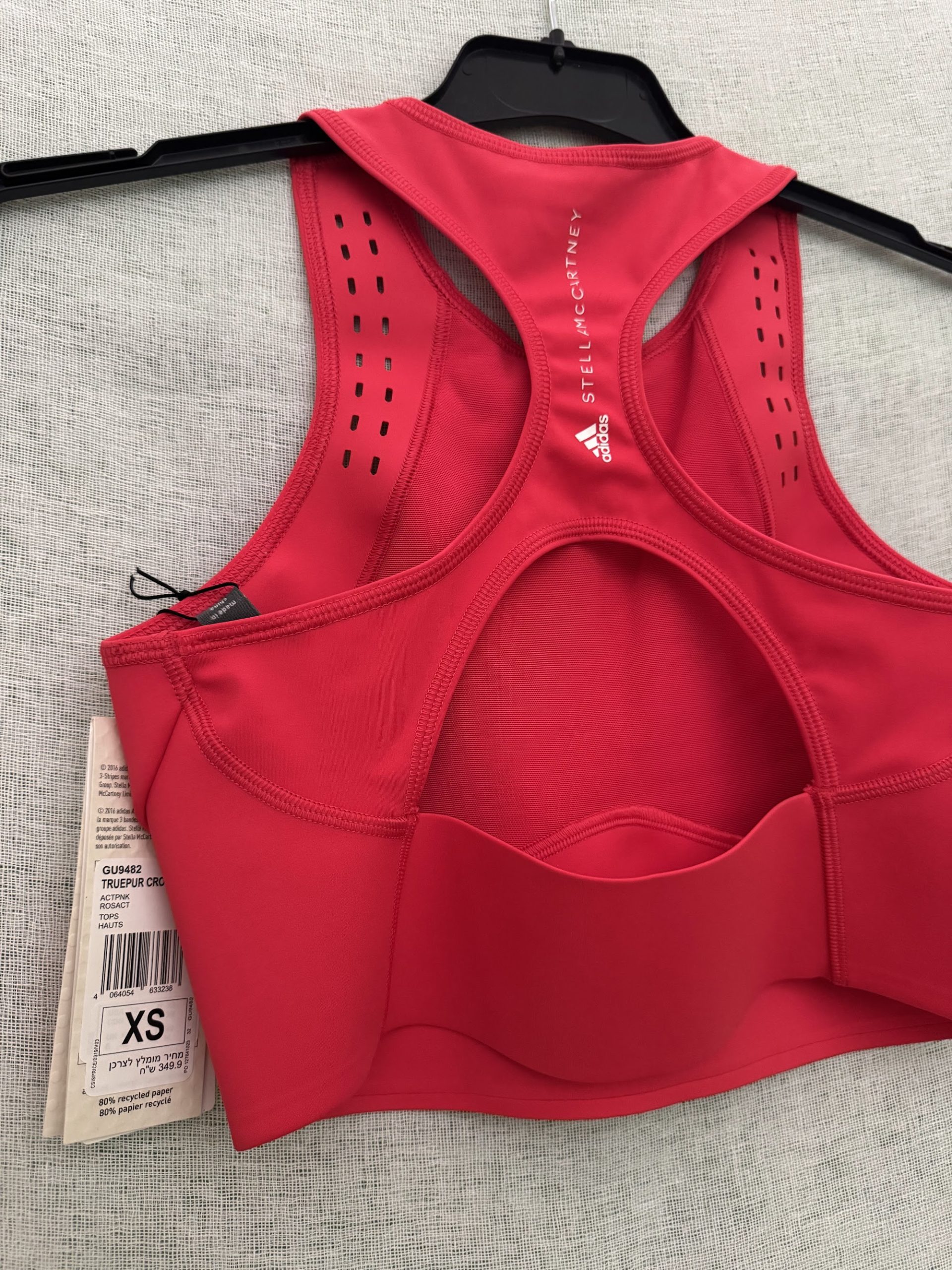 Top Adidas by Stella McCartney TruePurpose Crop (GU9482) – Rosa, XS, nuevo image 2