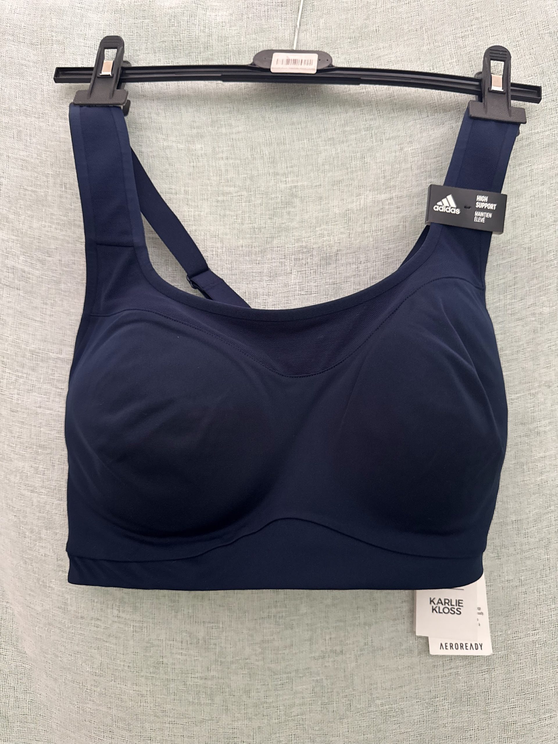 Sujetador deportivo Adidas x Karlie Kloss High Support – Azul marino, S (D-DD)