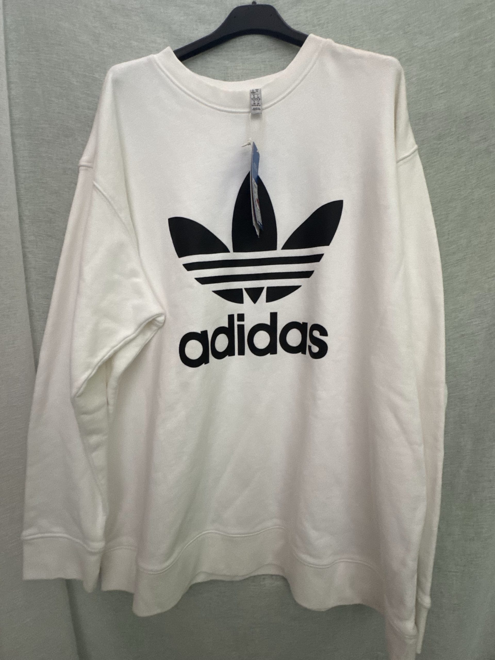 Sudadera Adidas Originals Trefoil – Blanco, talla 3X, nueva