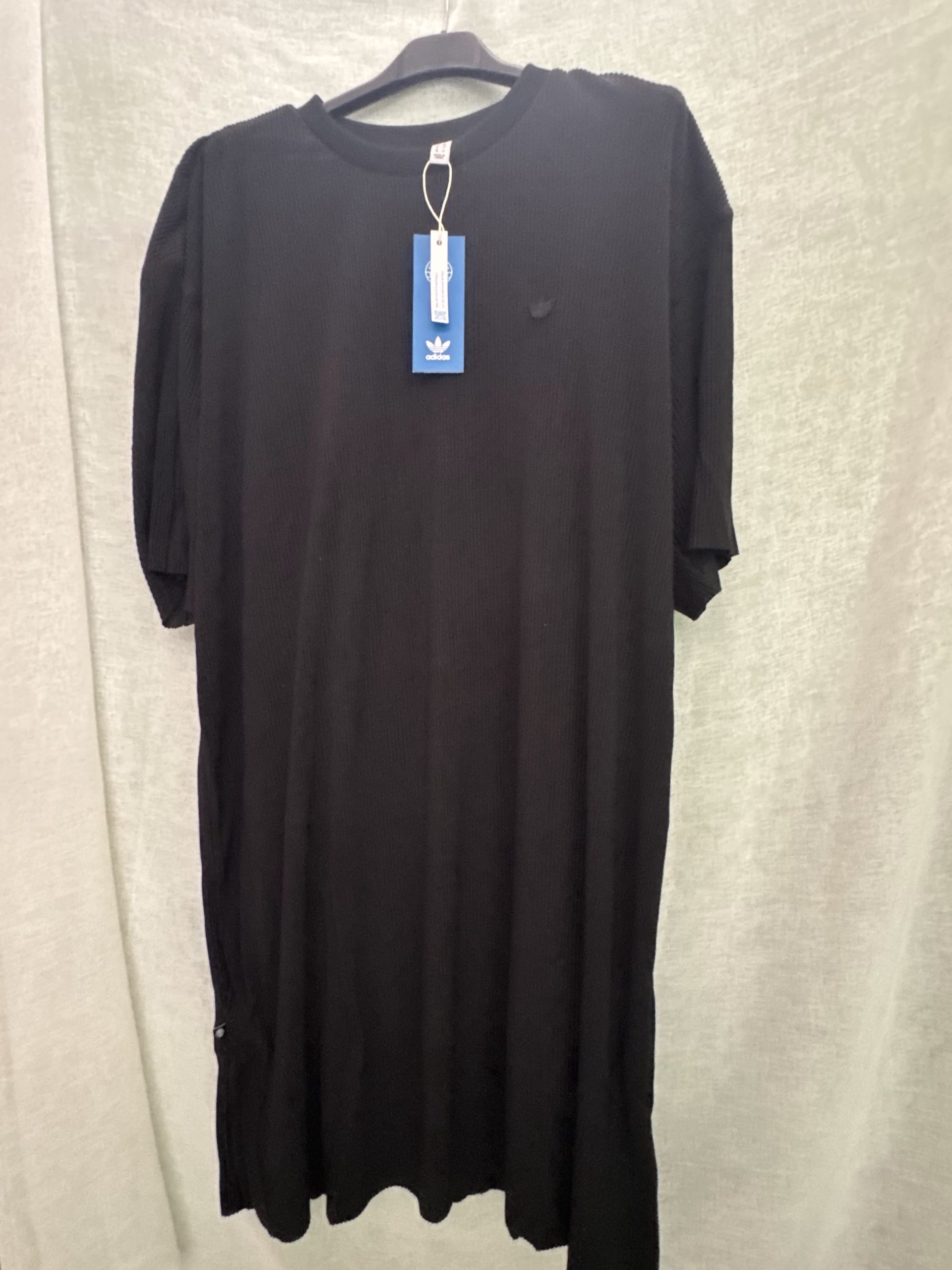 Vestido camiseta Adidas Originals canalé – Negro, talla S, nuevo
