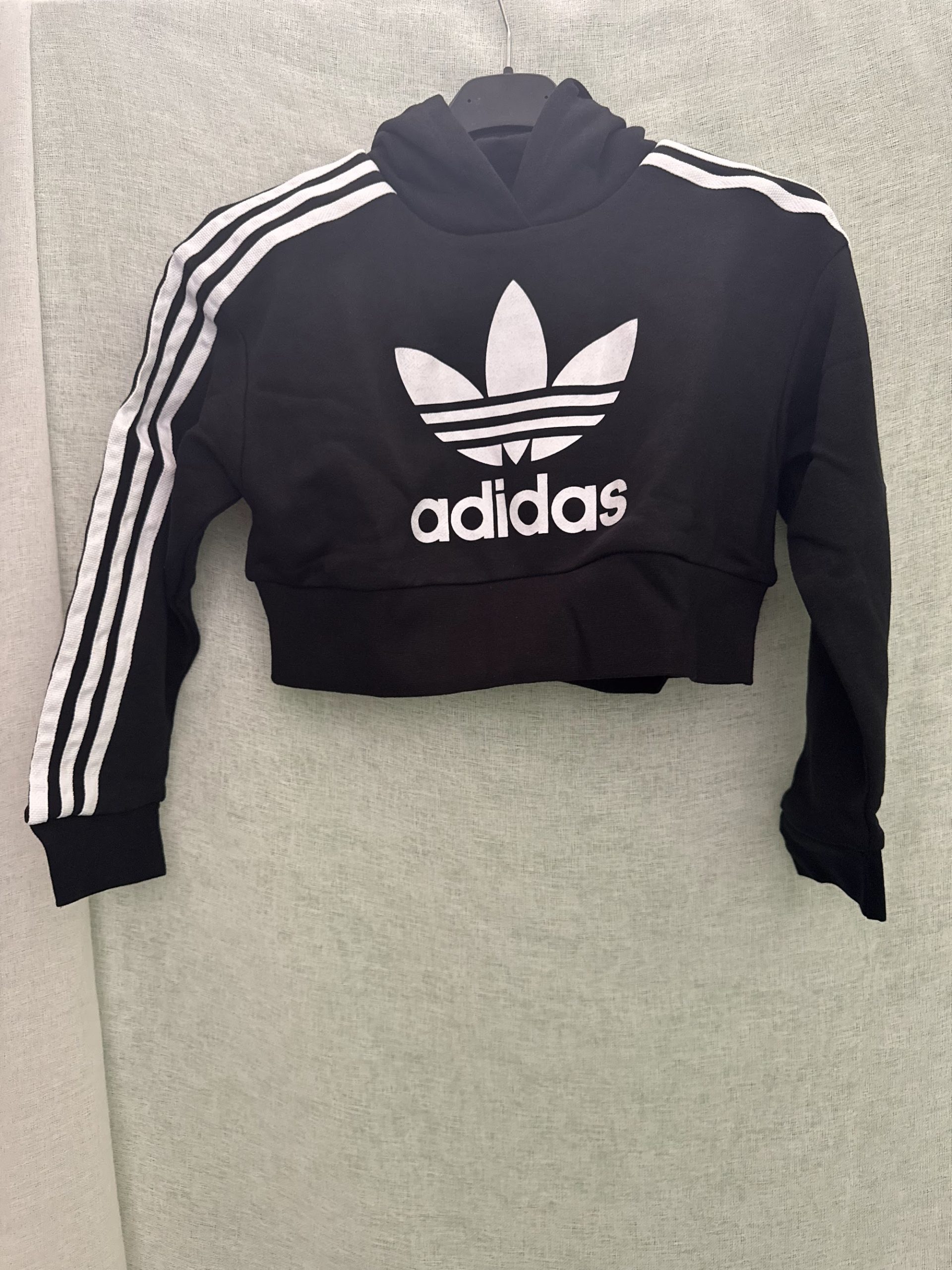 Sudadera capucha cropped Adidas Originals niños – Negro, 7-8 años (2ª ud.)