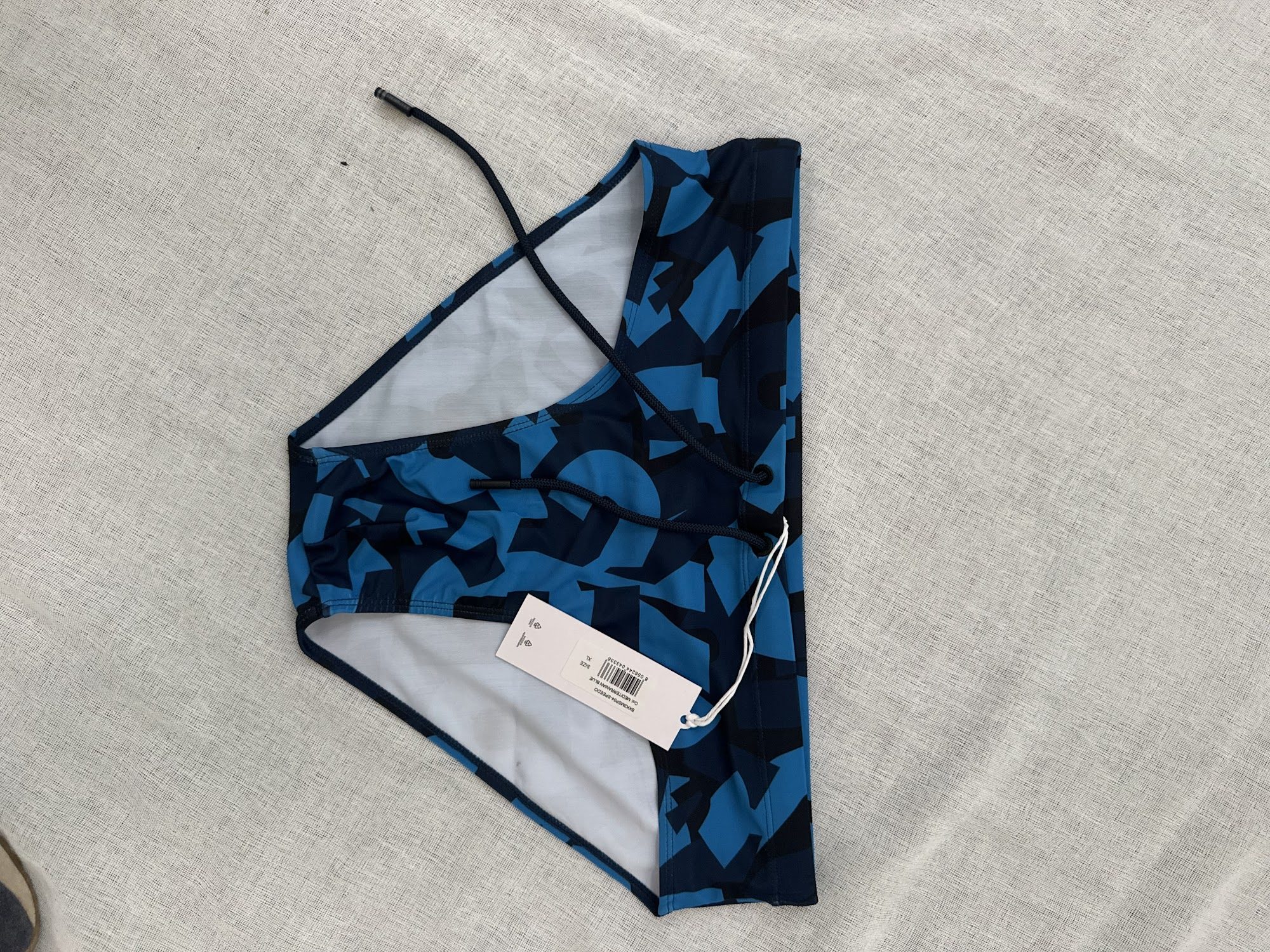 Bañador slip Bikkembergs (BKXMSP04) – Azul camuflaje (mediterranean blue), talla XL, nuevo