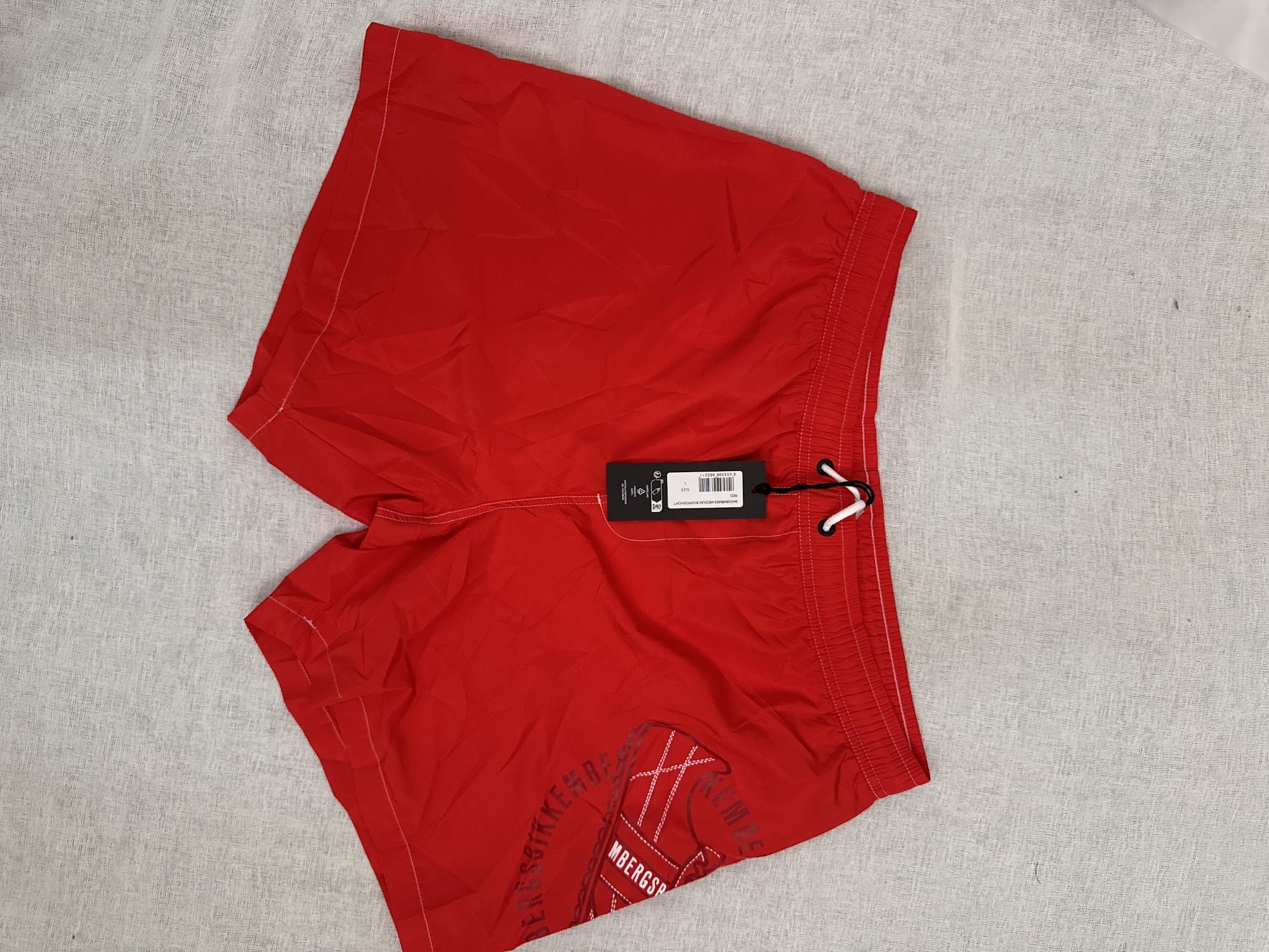 Bañador Bikkembergs Medium Boardshort – Rojo, talla L, nuevo (2ª ud.)