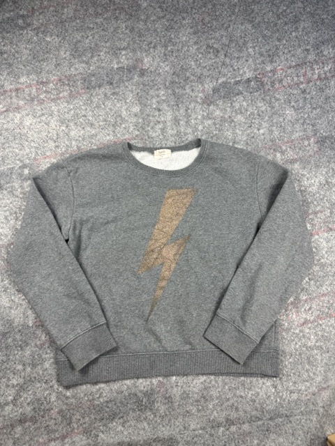 Hush Grey Sweatshirt with Lightning Bolt M