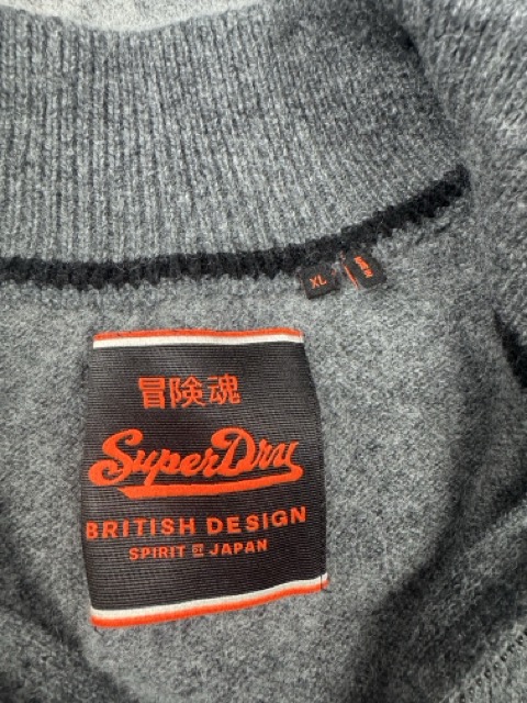 Superdry Grey Half Zip Jumper XL image 3