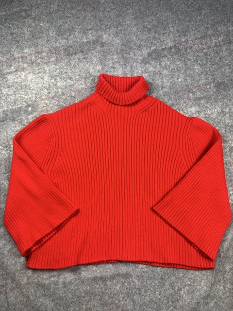 H&M Red Ribbed Roll Neck Jumper XL