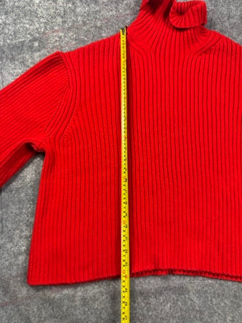 H&M Red Ribbed Roll Neck Jumper XL image 6