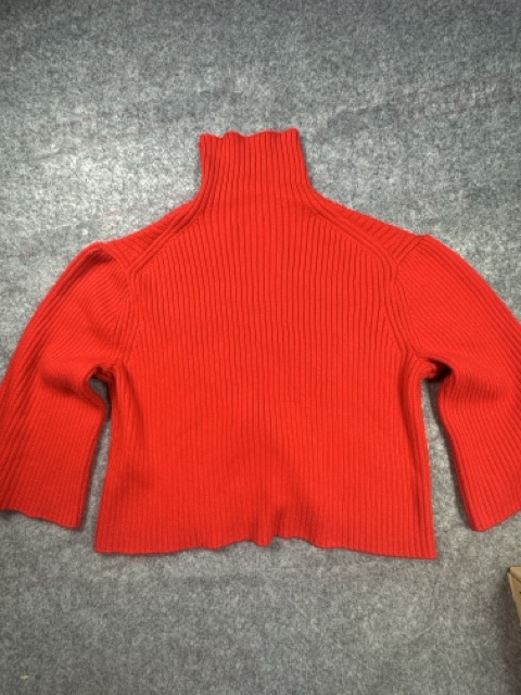 H&M Red Ribbed Roll Neck Jumper XL image 7