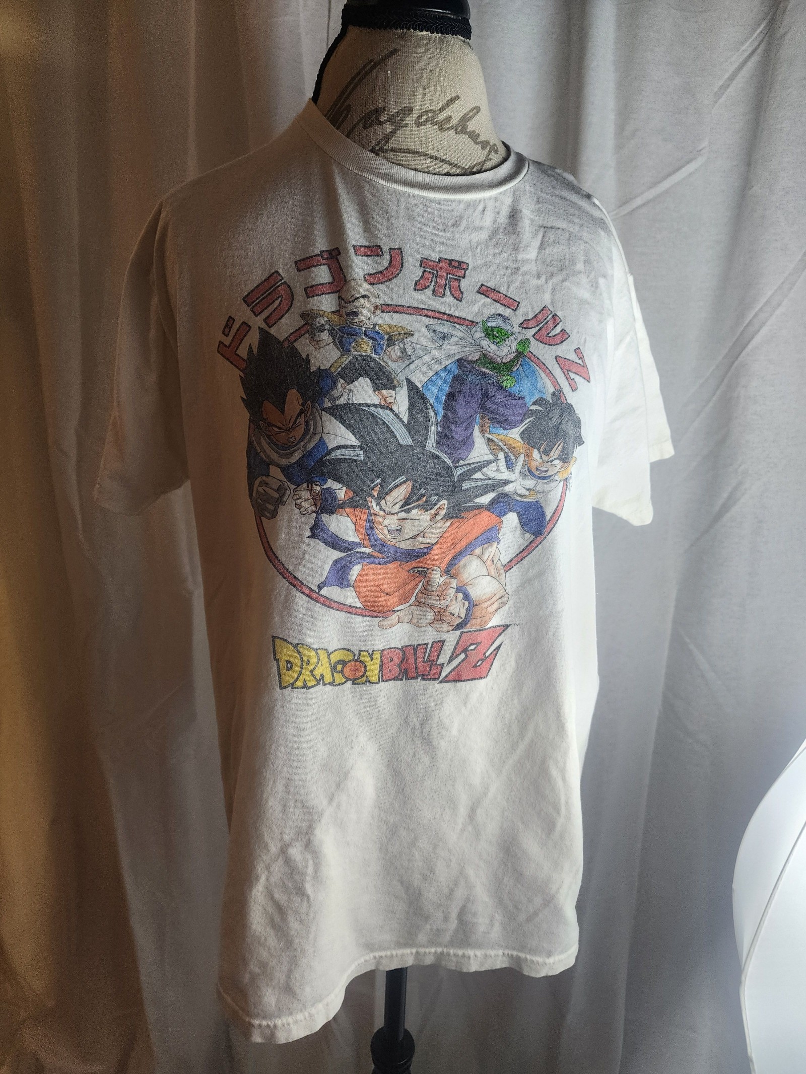 Dragon Ball Z White Graphic T-Shirt Large Cotton
