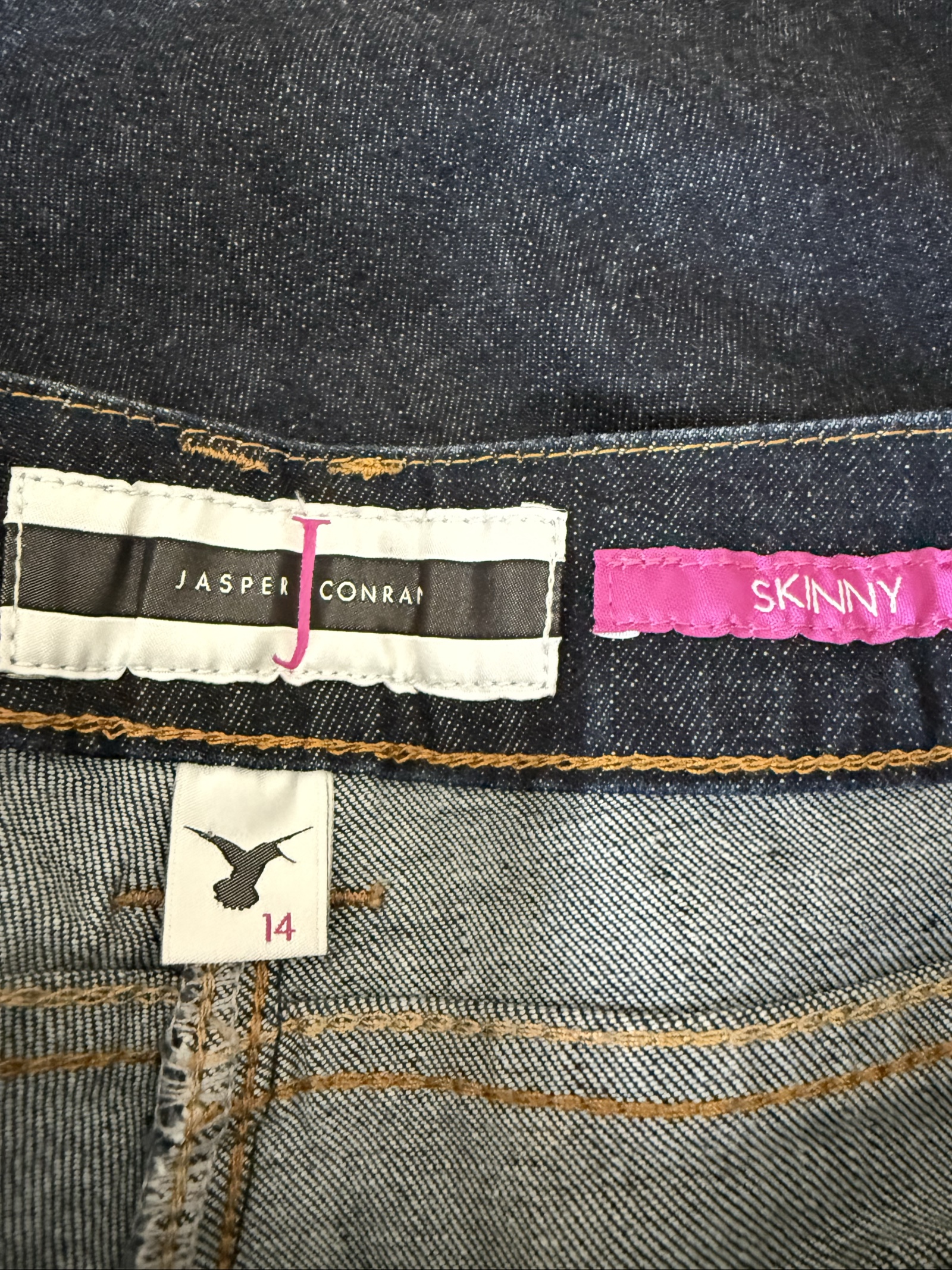 Jasper Conran Dark Blue Skinny Jeans UK 14 Stylish Comfortable Denim Trousers image 5