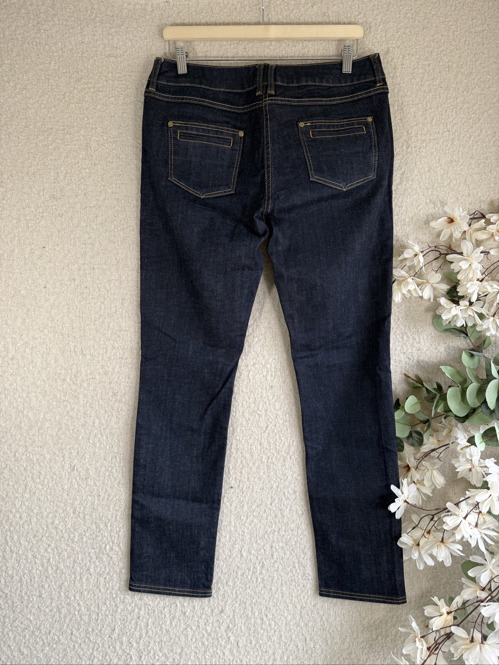 Jasper Conran Dark Blue Skinny Jeans UK 14 Stylish Comfortable Denim Trousers image 6