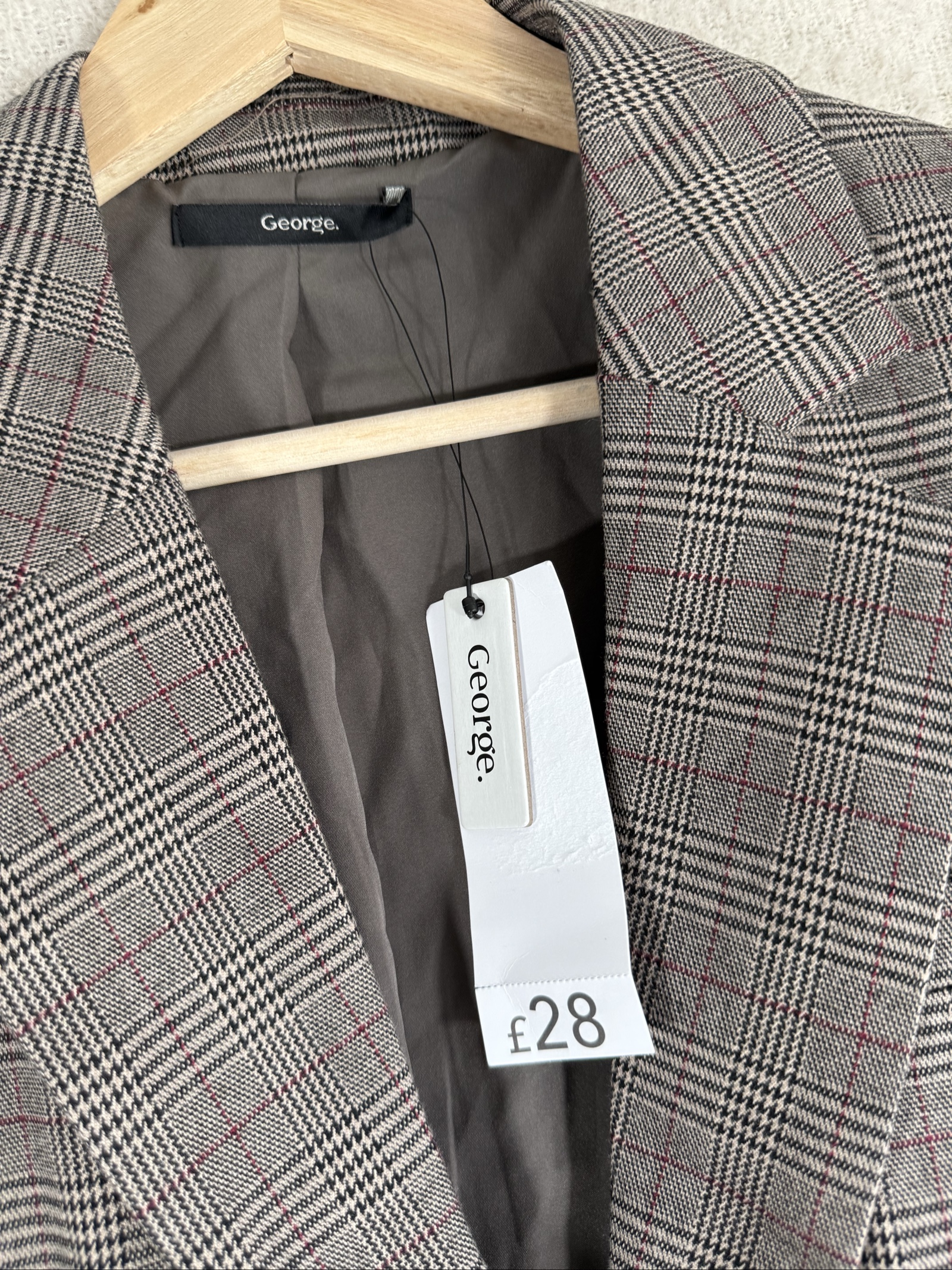George Brown Check Blazer Jacket UK 10 Tailored Classic Style image 2