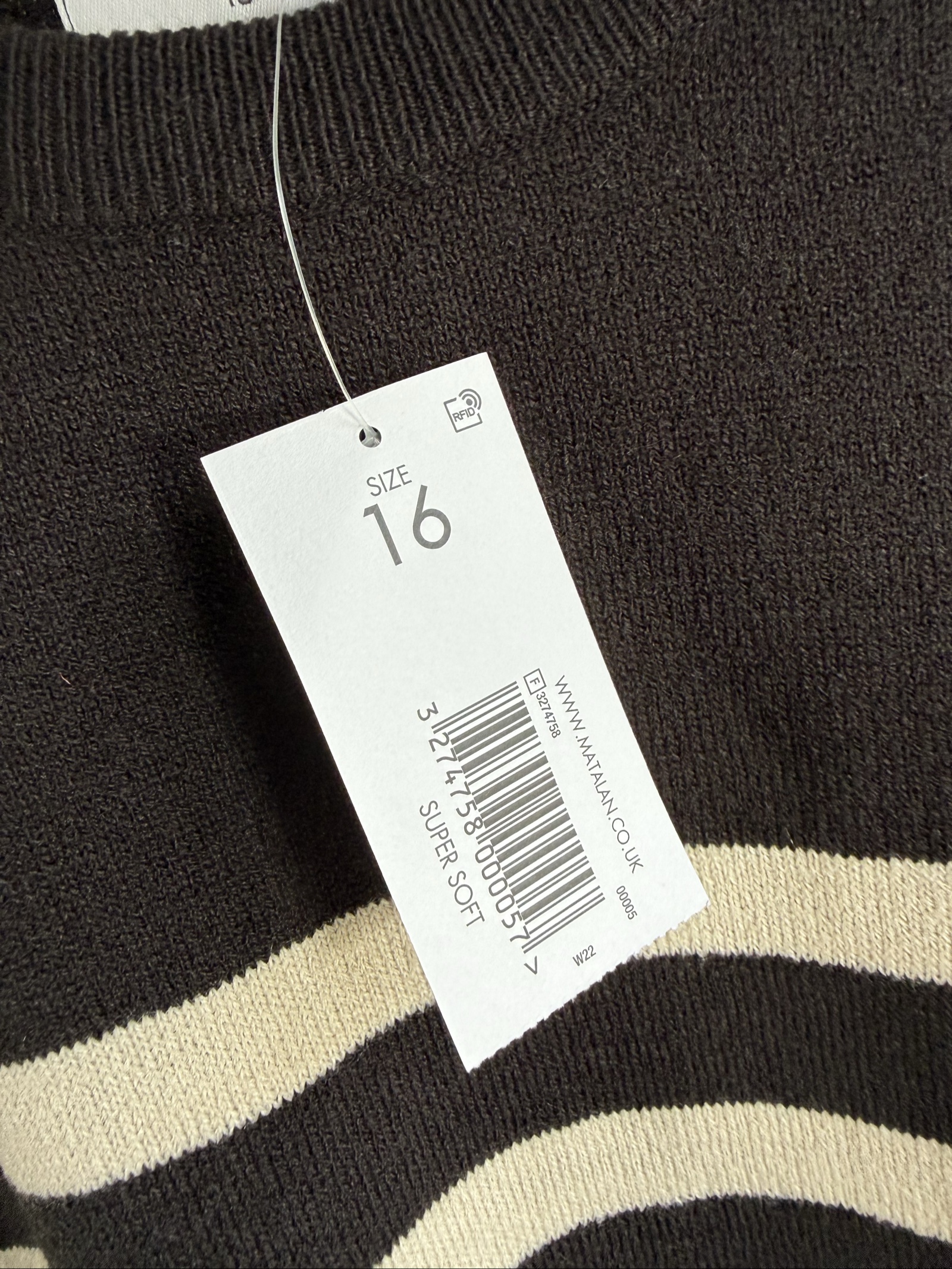Papaya Black & White Sleeveless Knit Jumper Top UK 16 Striped Super Soft image 6