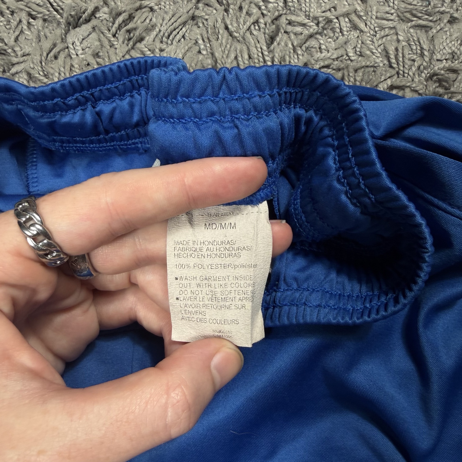 Under Armour Blue Athletic Shorts Medium Polyester Pockets Made in Honduras image 5