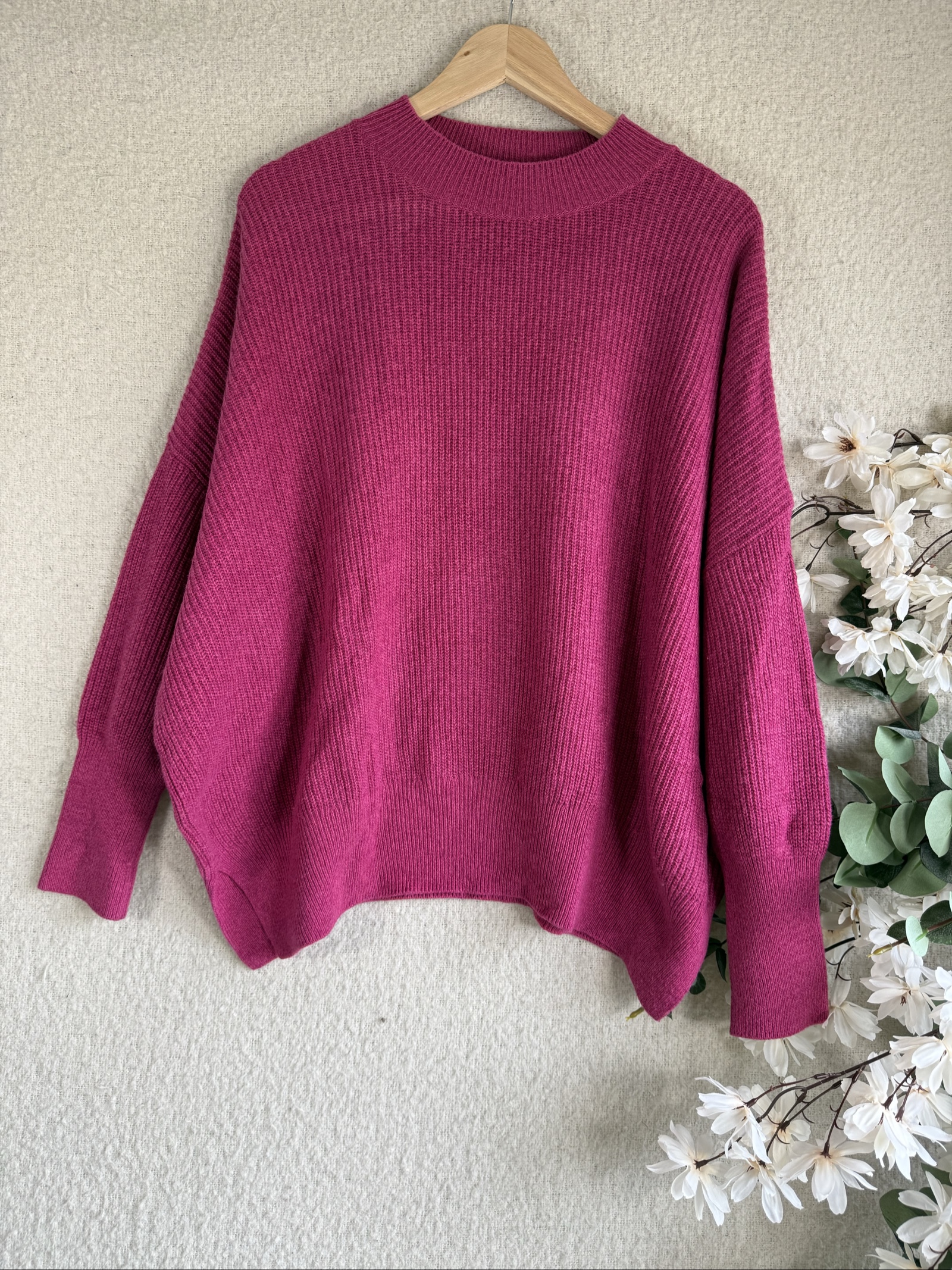 Barbour Pink Rib Knit Sweater Small Soft Fall Winter Casual Jumper