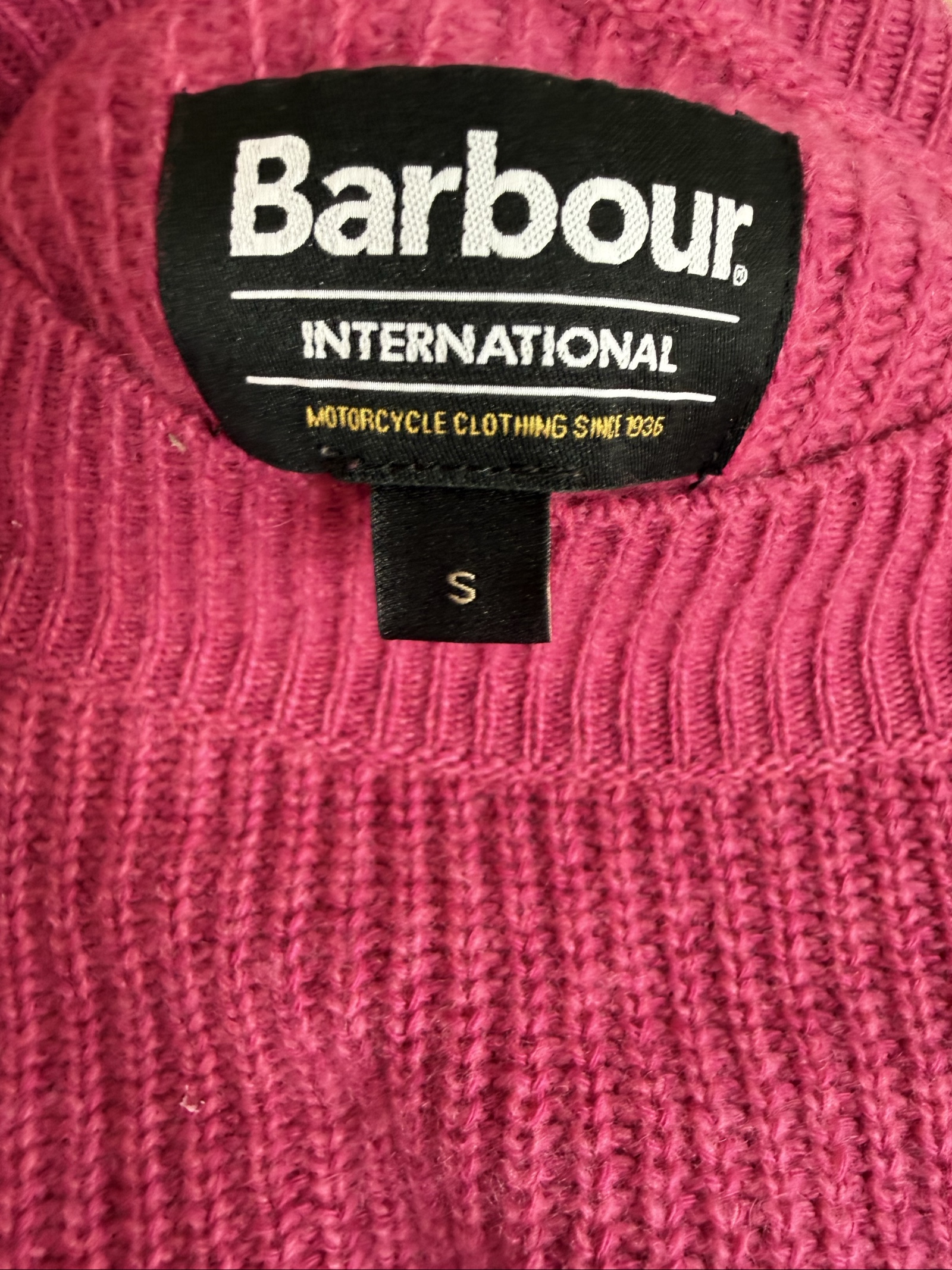 Barbour Pink Rib Knit Sweater Small Soft Fall Winter Casual Jumper image 3